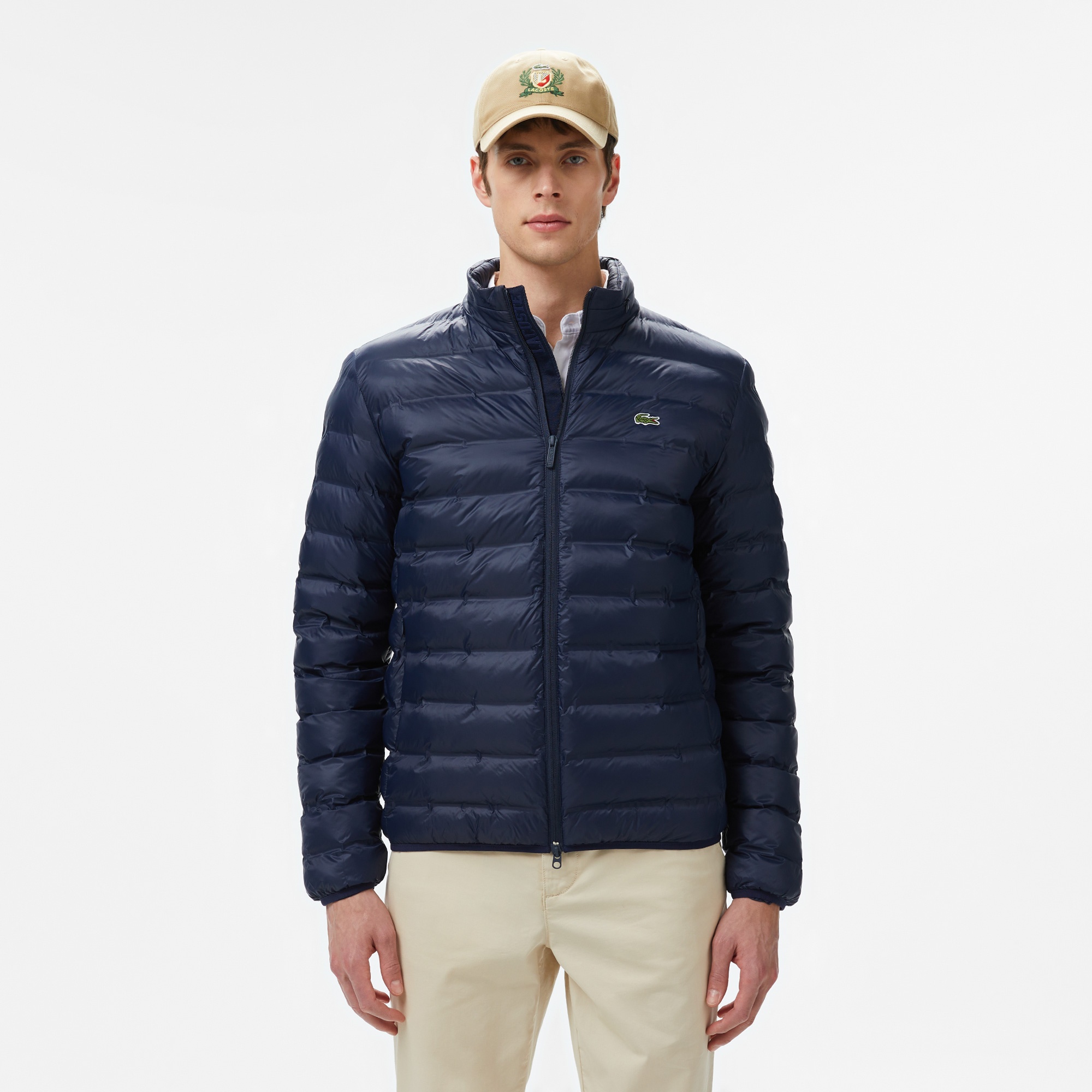 Lacoste Erkek Kapüşonlu Lacivert Mont