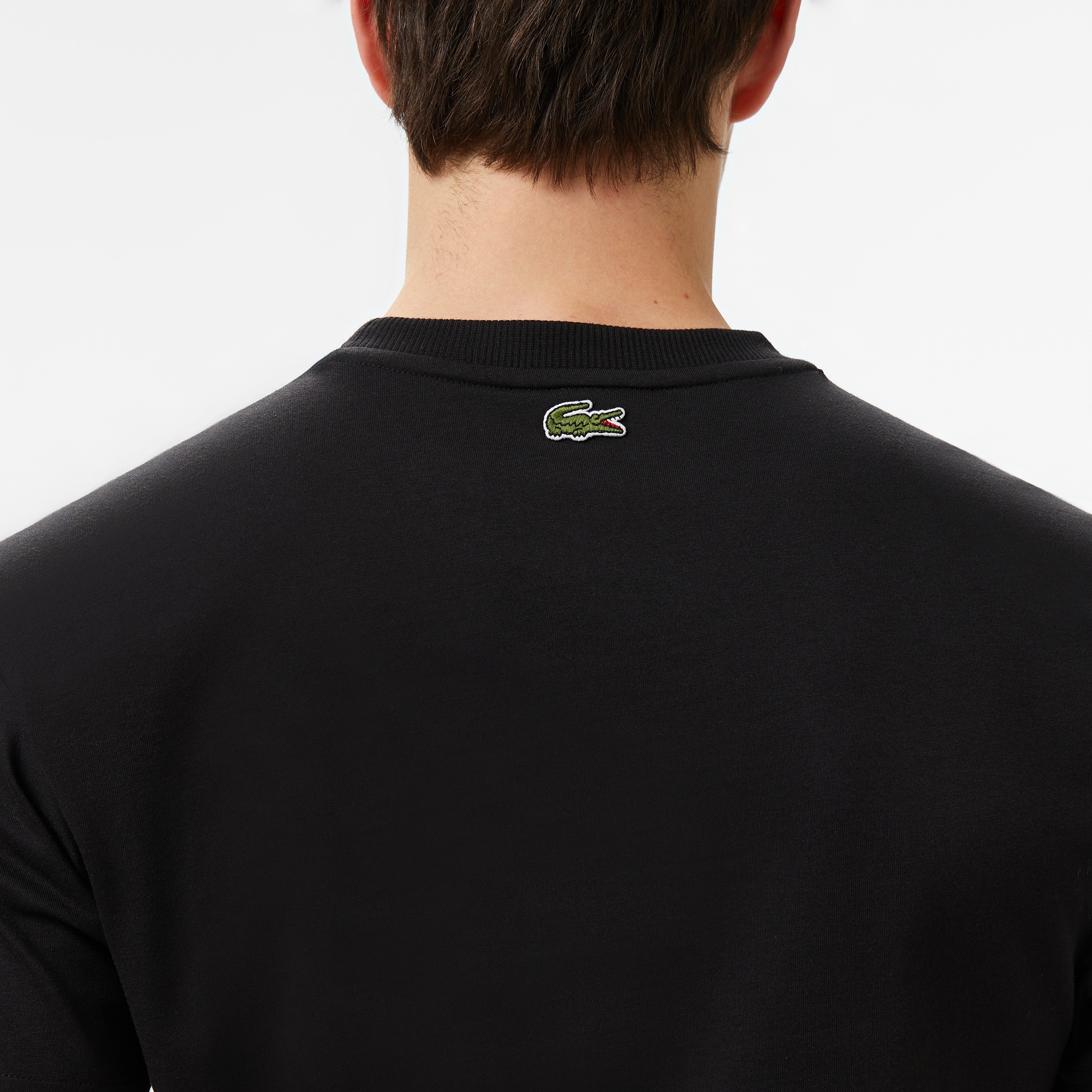 Lacoste Erkek Regular Fit Bisiklet Yaka Baskılı Siyah T-Shirt