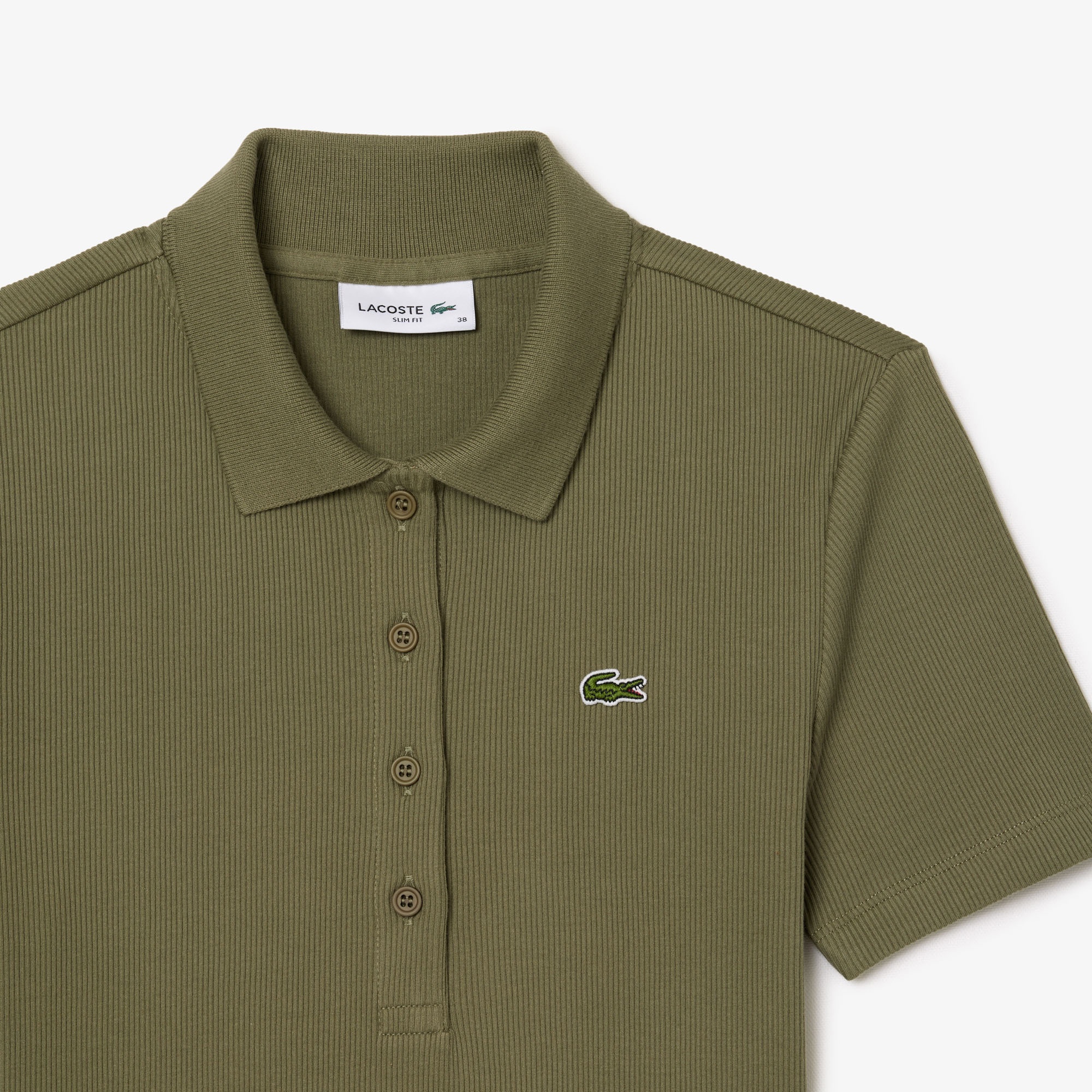 Lacoste L.12.D Kadın Slim Fit Organik Pamuk Haki Polo