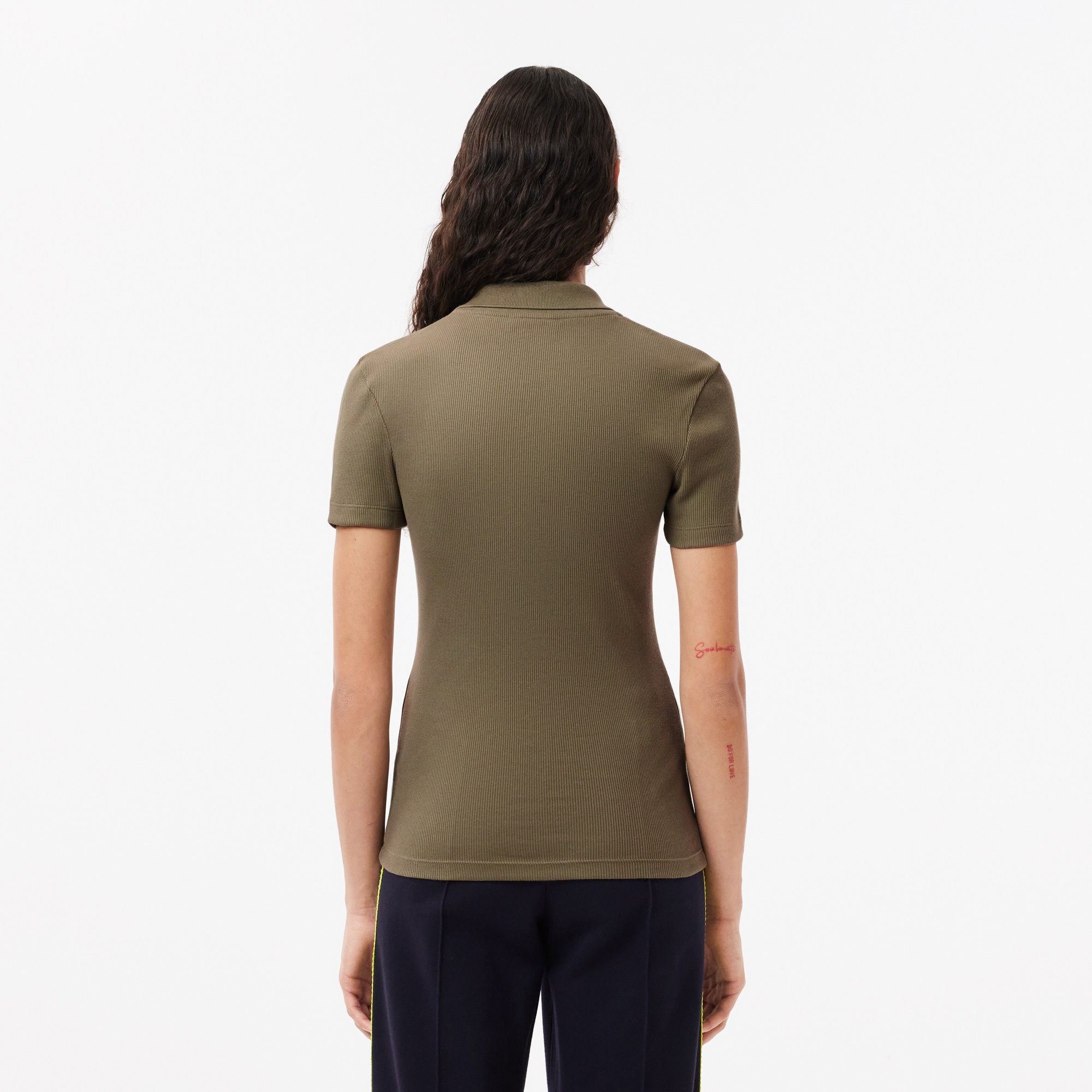 Lacoste L.12.D Kadın Slim Fit Organik Pamuk Haki Polo