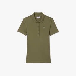 Lacoste L.12.D Kadın Slim Fit Organik Pamuk Haki Polo Yeşil