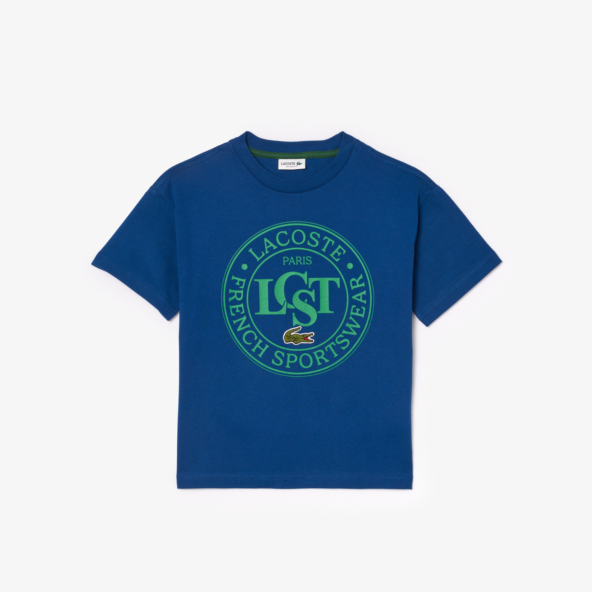 Lacoste Çocuk Bisiklet Yaka Baskılı Mavi T-Shirt görsel 4