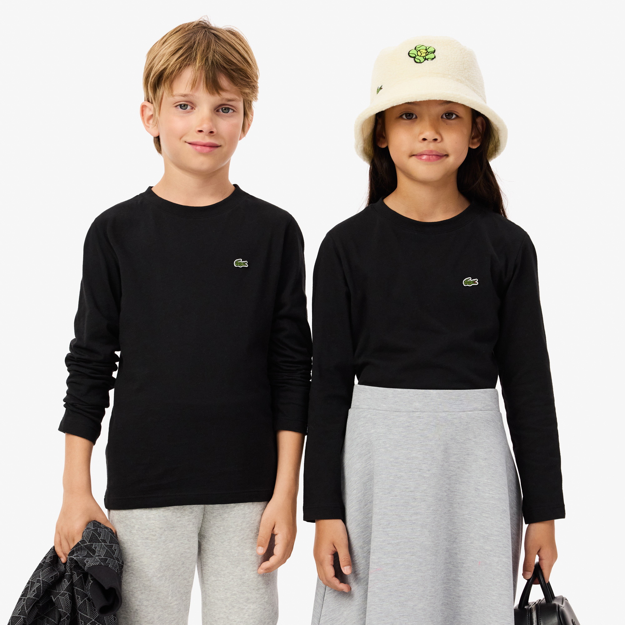 Lacoste Çocuk Uzun Kollu Bisiklet Yaka Siyah T-Shirt görsel 4