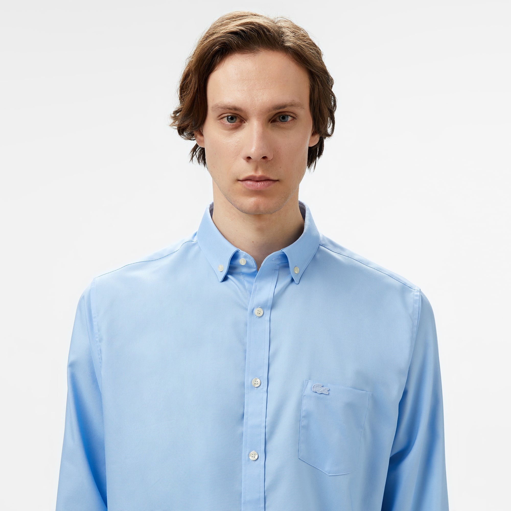 Lacoste Erkek Regular Fit Düğmeli Yaka Mavi Gömlek