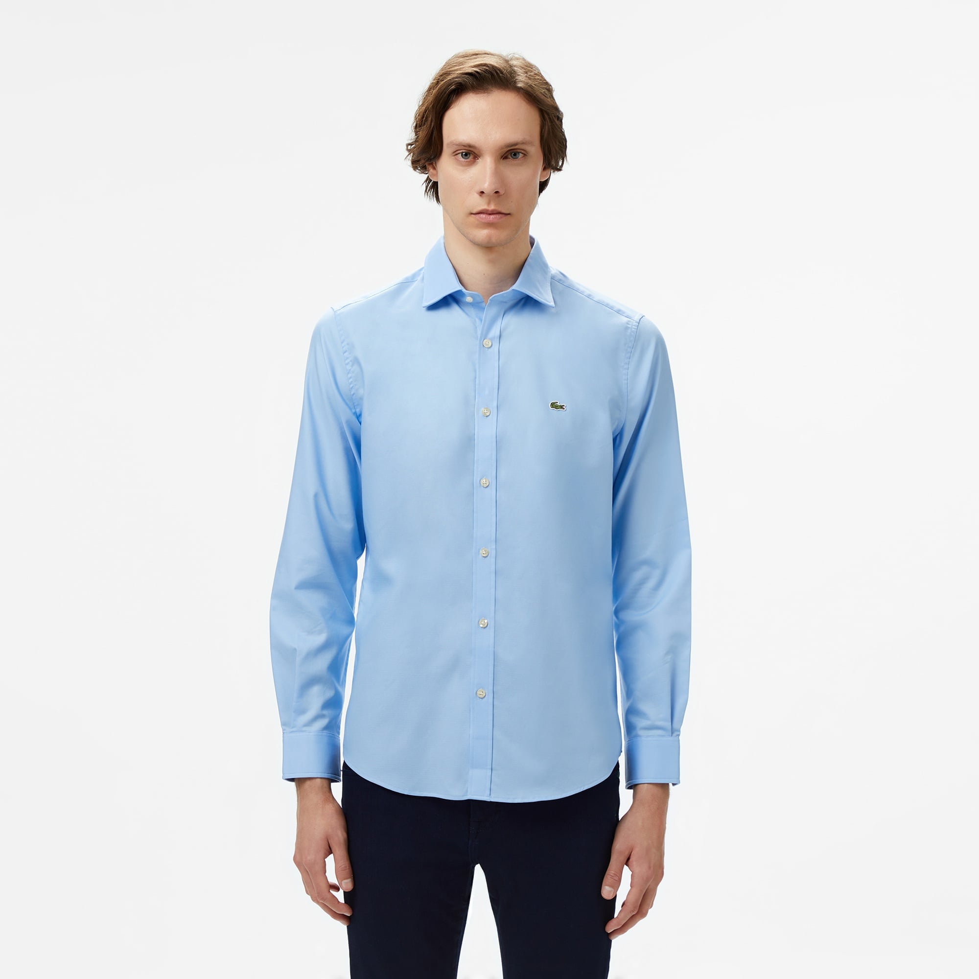 Erkek Slim Fit Açık Mavi Gömlek