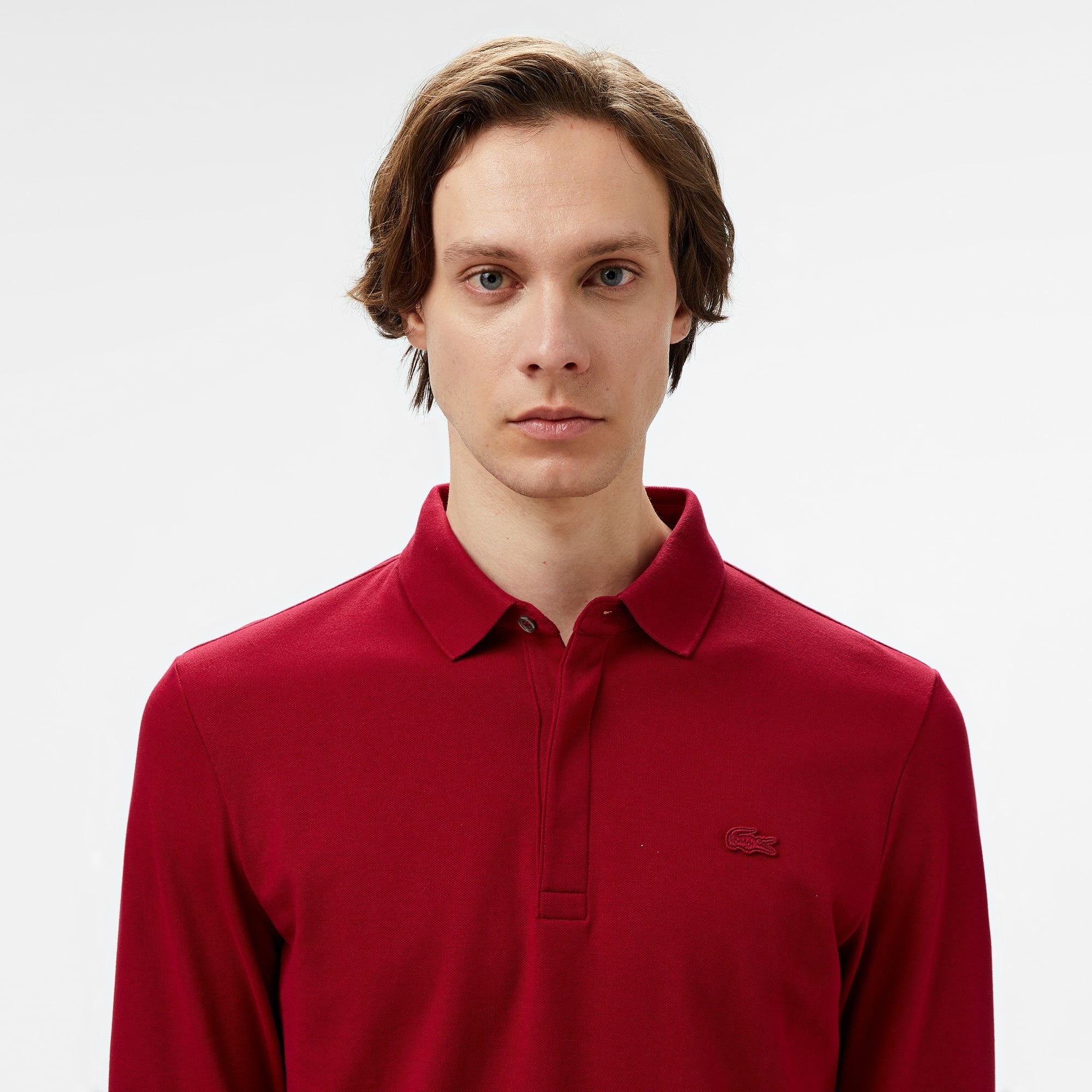 Erkek Regular Fit Uzun Kollu Bordo Paris Polo