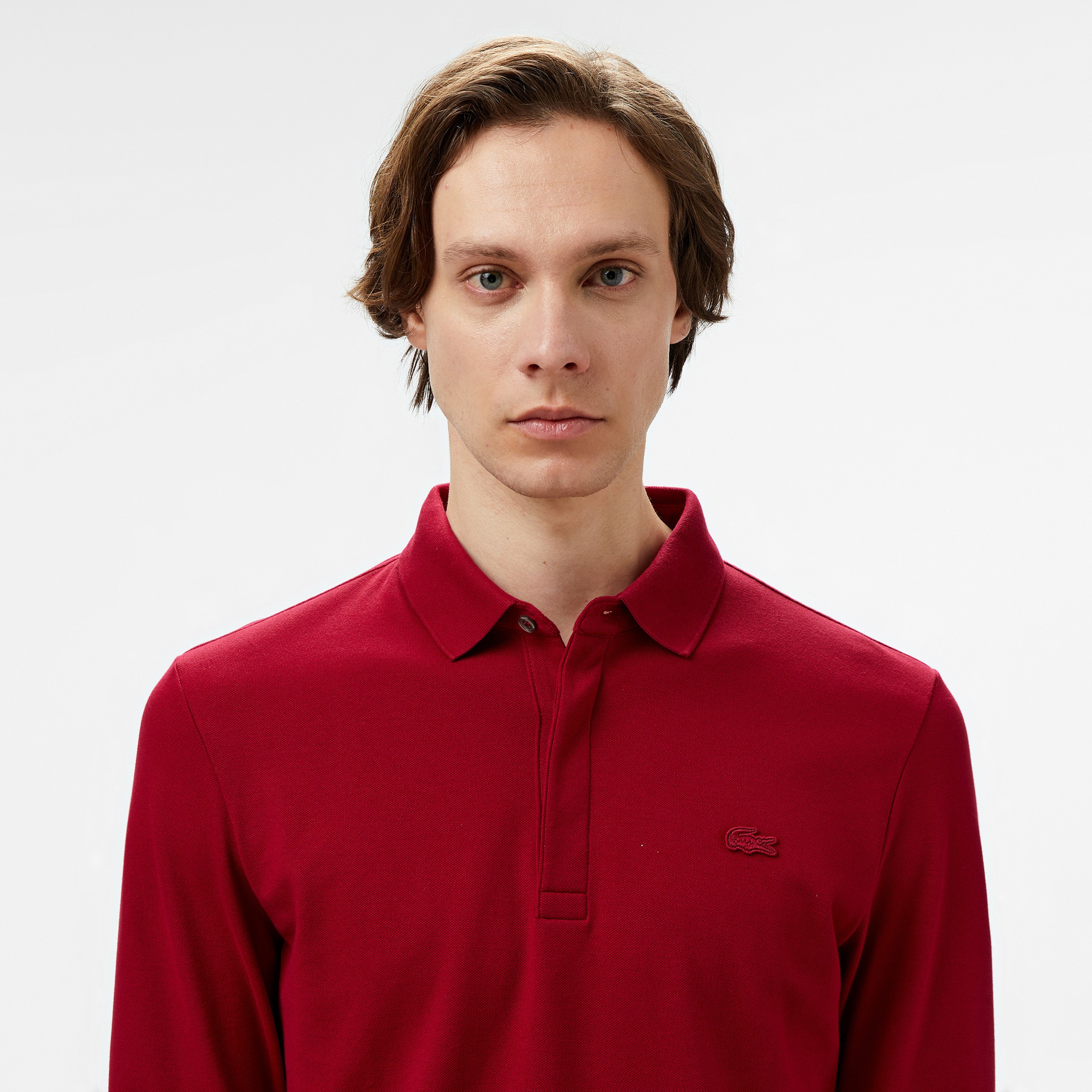 Erkek Regular Fit Uzun Kollu Bordo Paris Polo