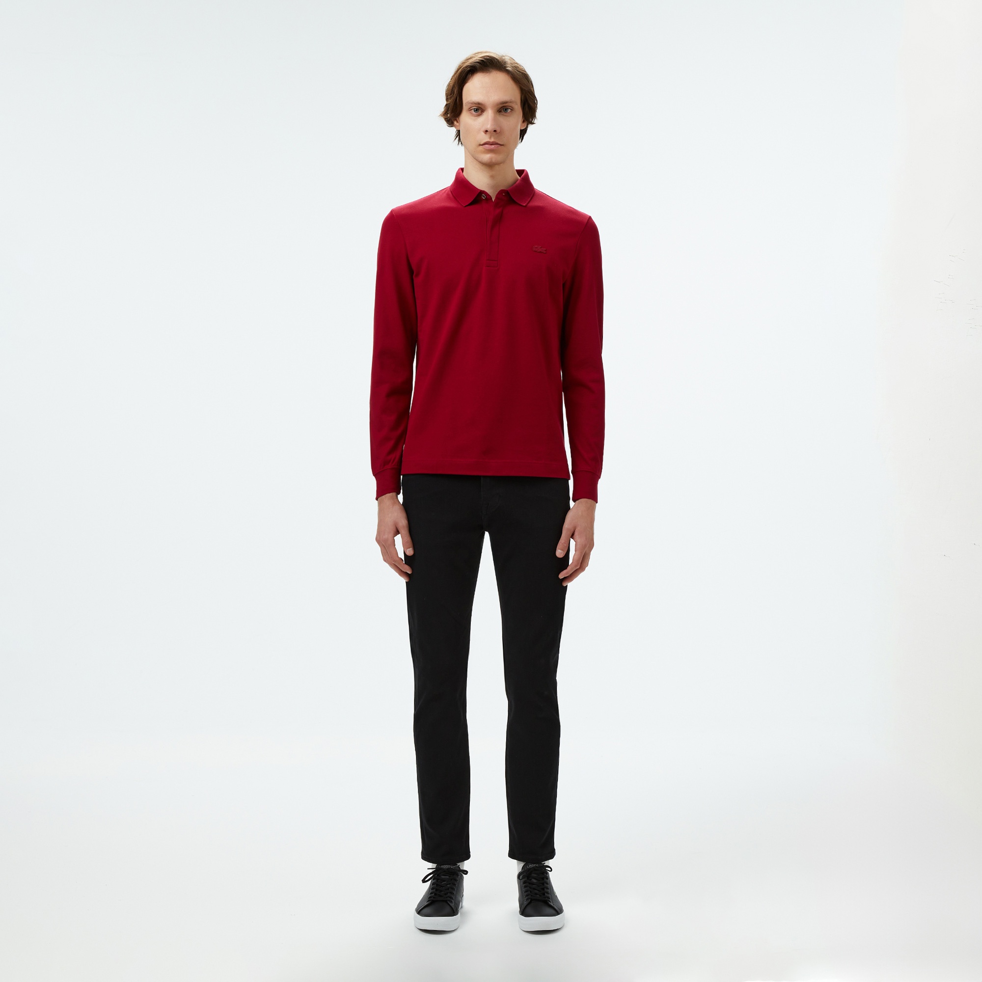 Erkek Regular Fit Uzun Kollu Bordo Paris Polo