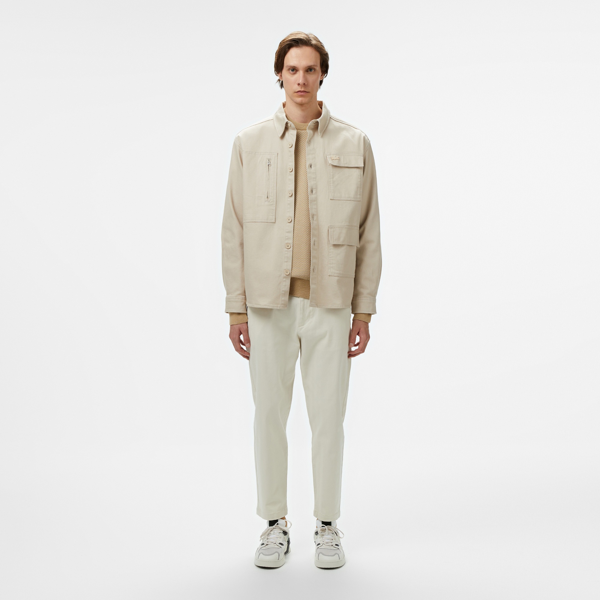 Lacoste Erkek Relaxed Fit Bej Gömlek