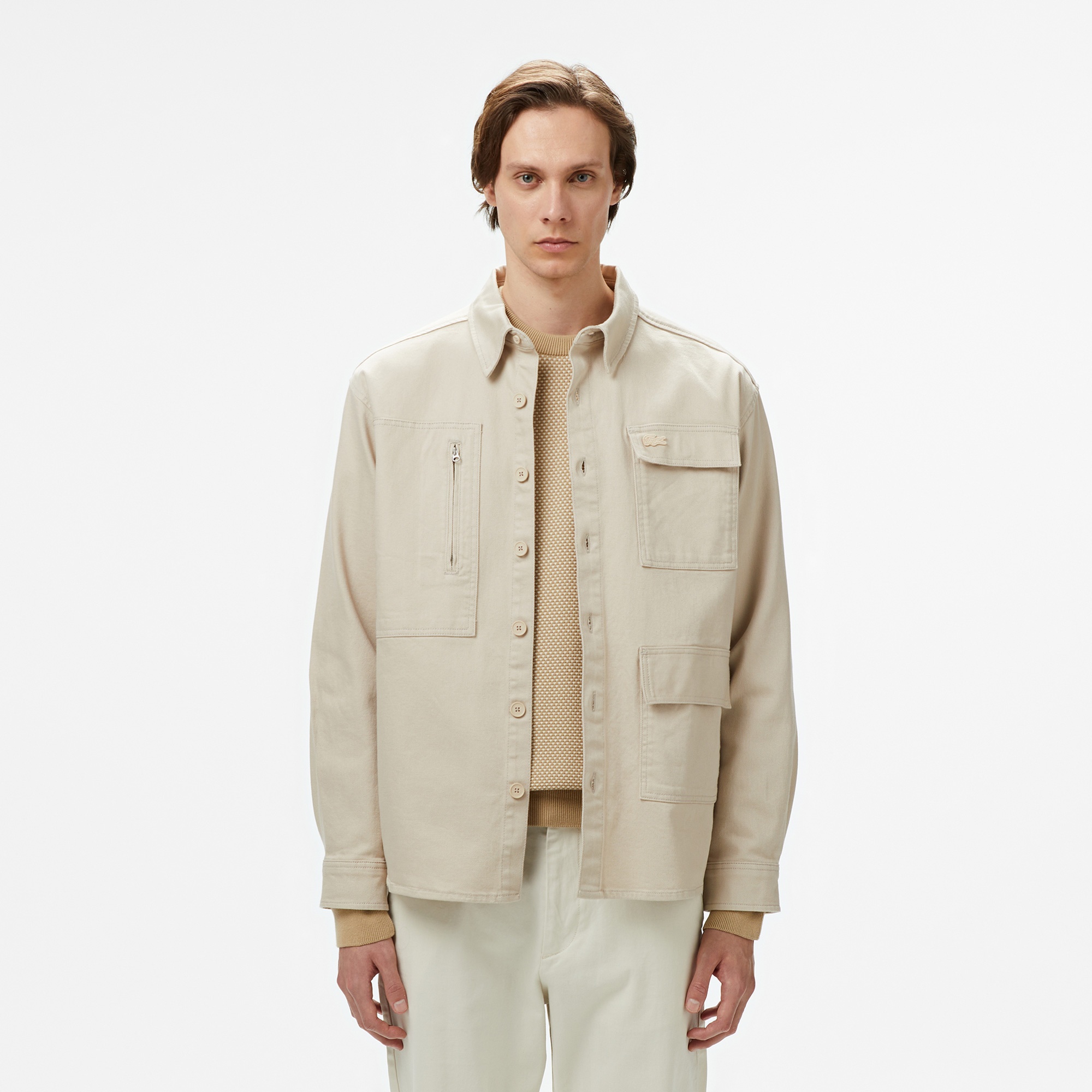 Lacoste Erkek Relaxed Fit Bej Gömlek