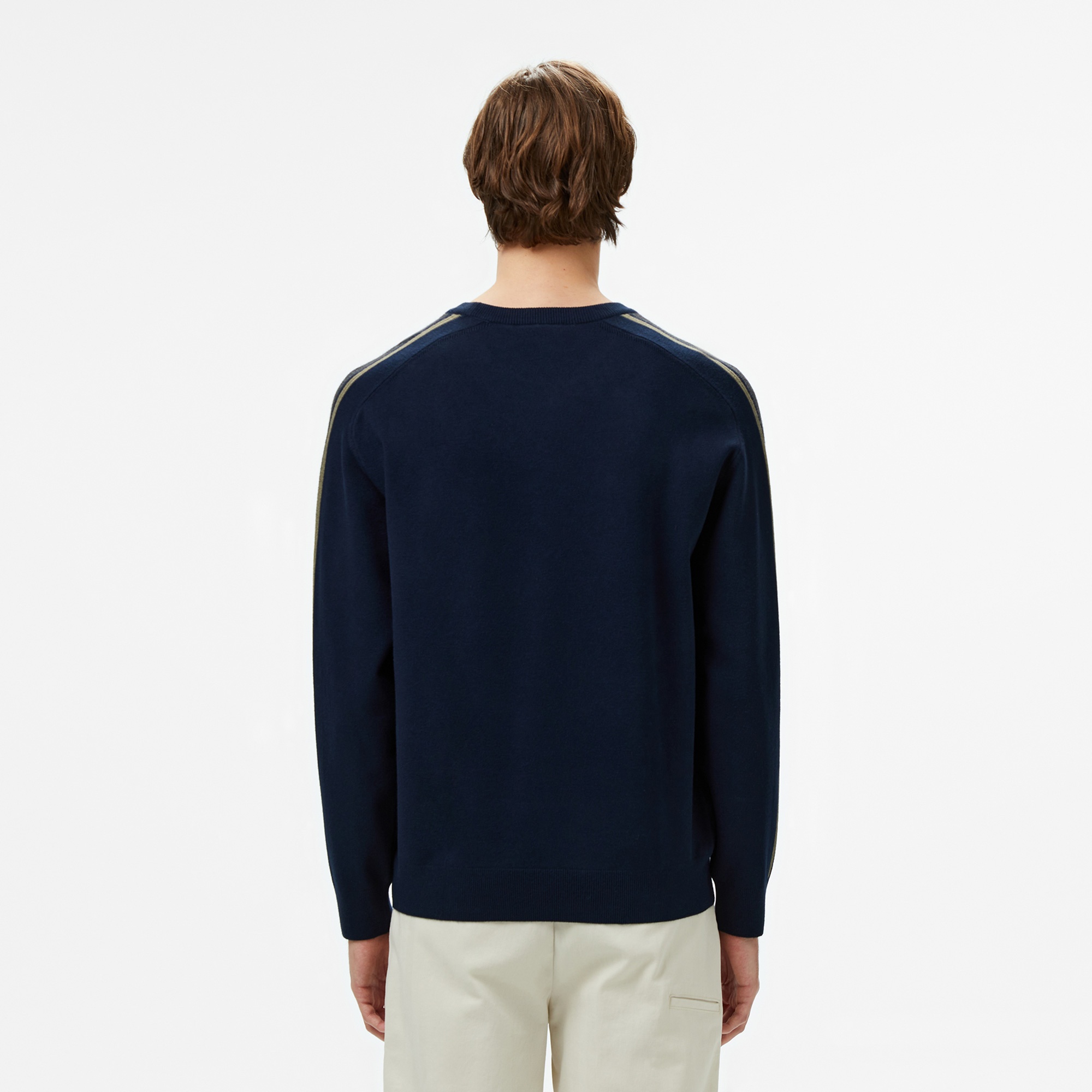 Lacoste Erkek Relaxed Fit Bisiklet Yaka Lacivert Kazak