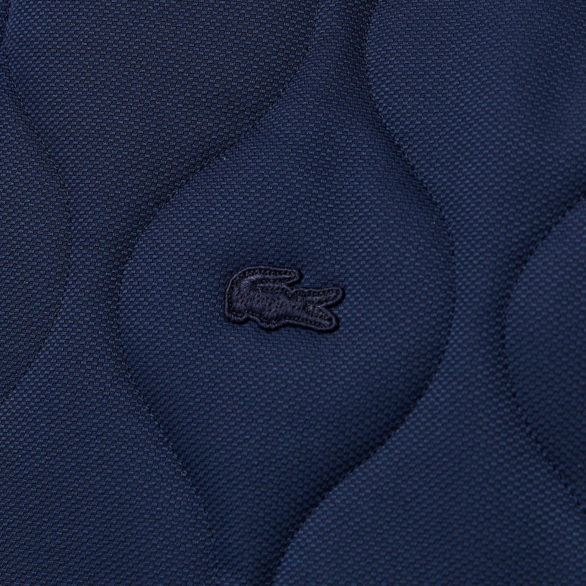 Lacoste Erkek Relaxed Fit Dik Yaka Kapitone Lacivert Mont