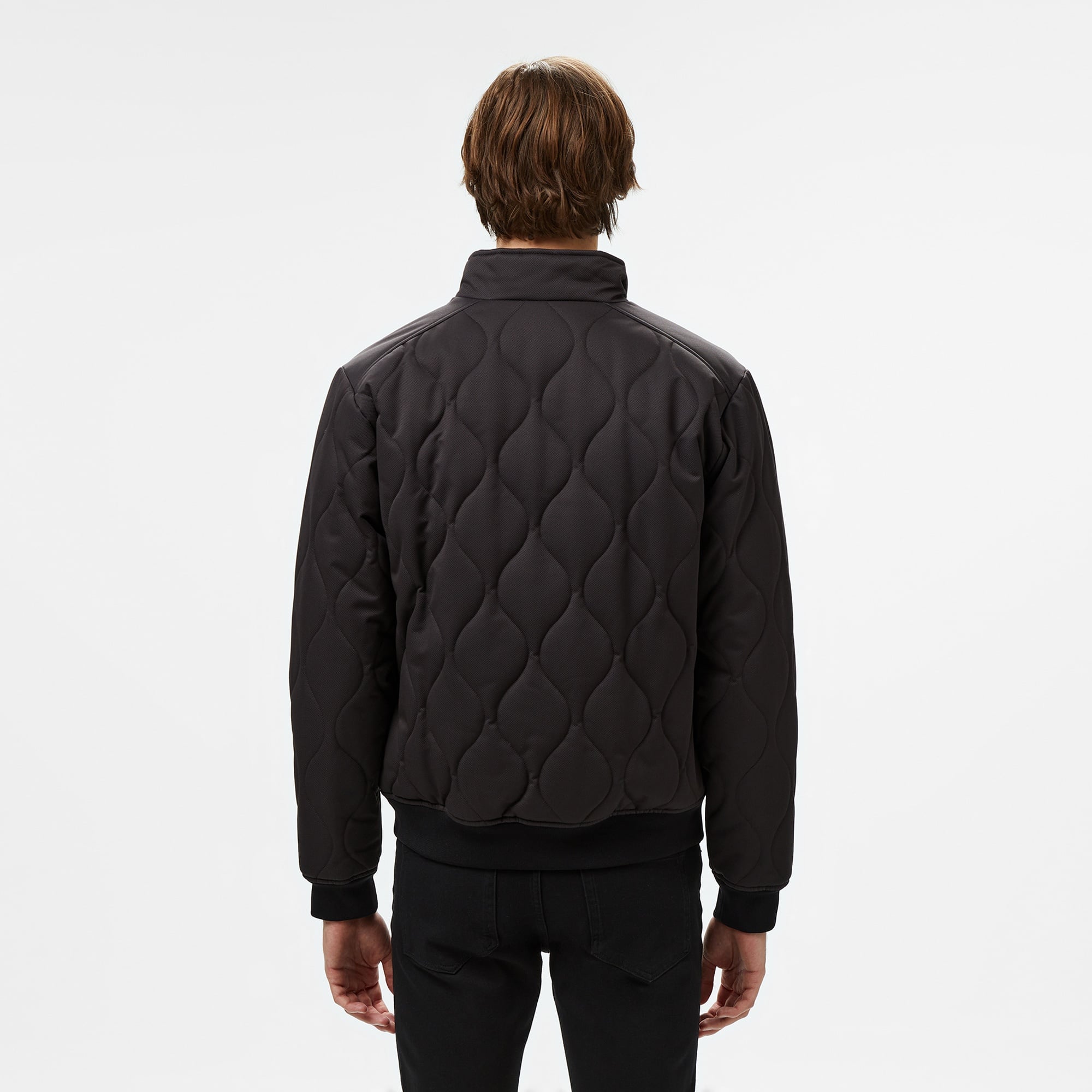 Lacoste Erkek Relaxed Fit Dik Yaka Kapitone Siyah Mont