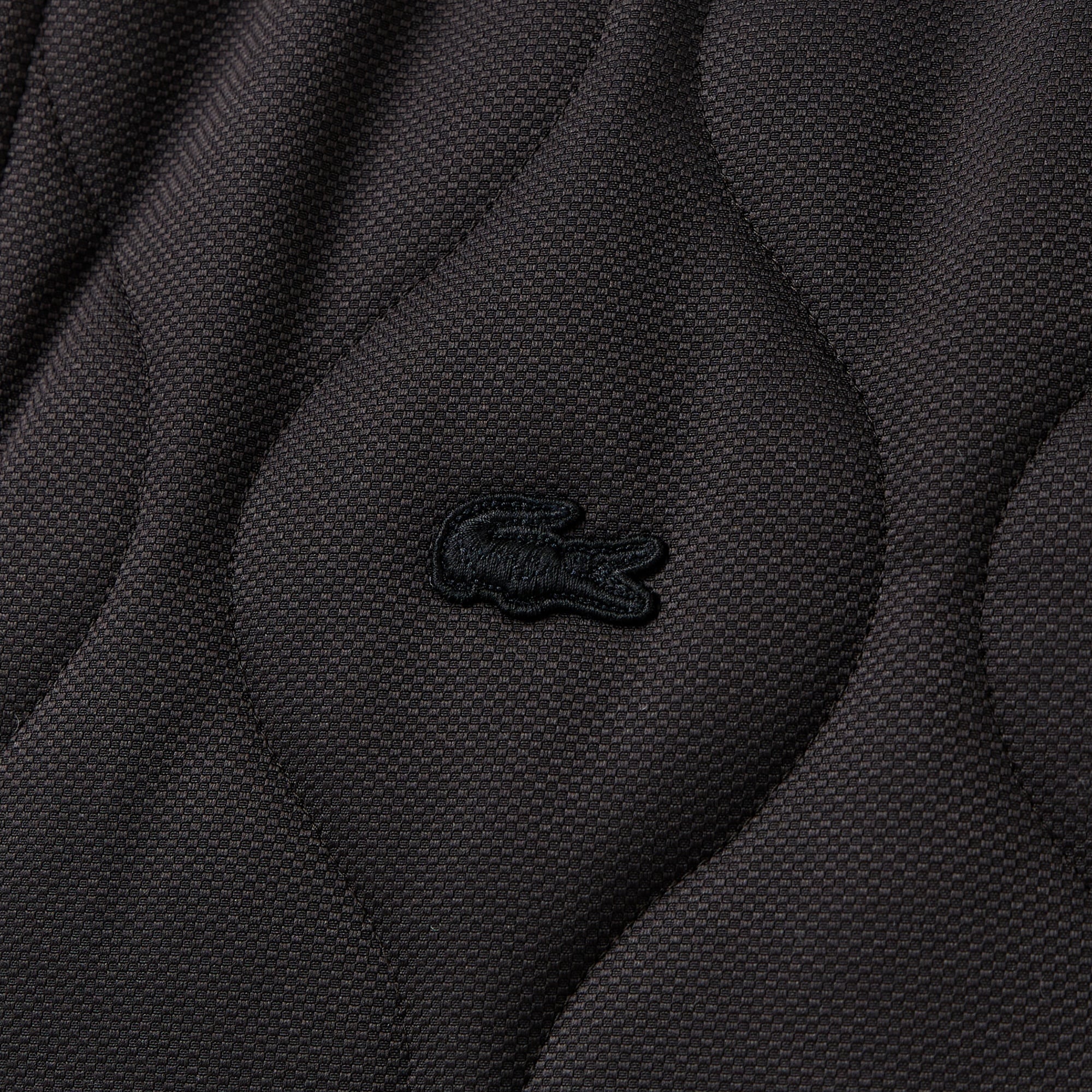 Lacoste Erkek Relaxed Fit Dik Yaka Kapitone Siyah Mont