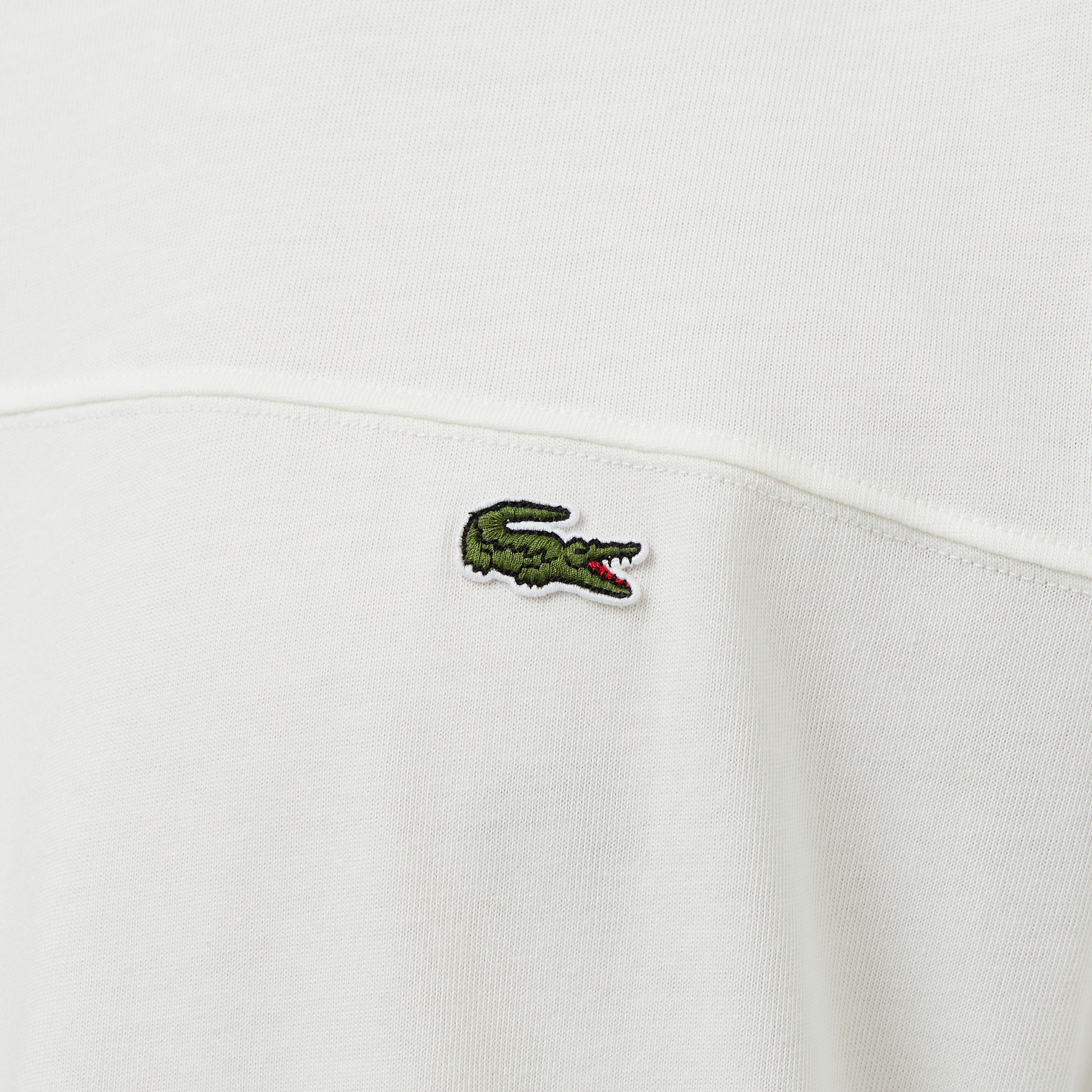 Lacoste Erkek Regular Fit Bisiklet Yaka Çizgili Beyaz T-Shirt