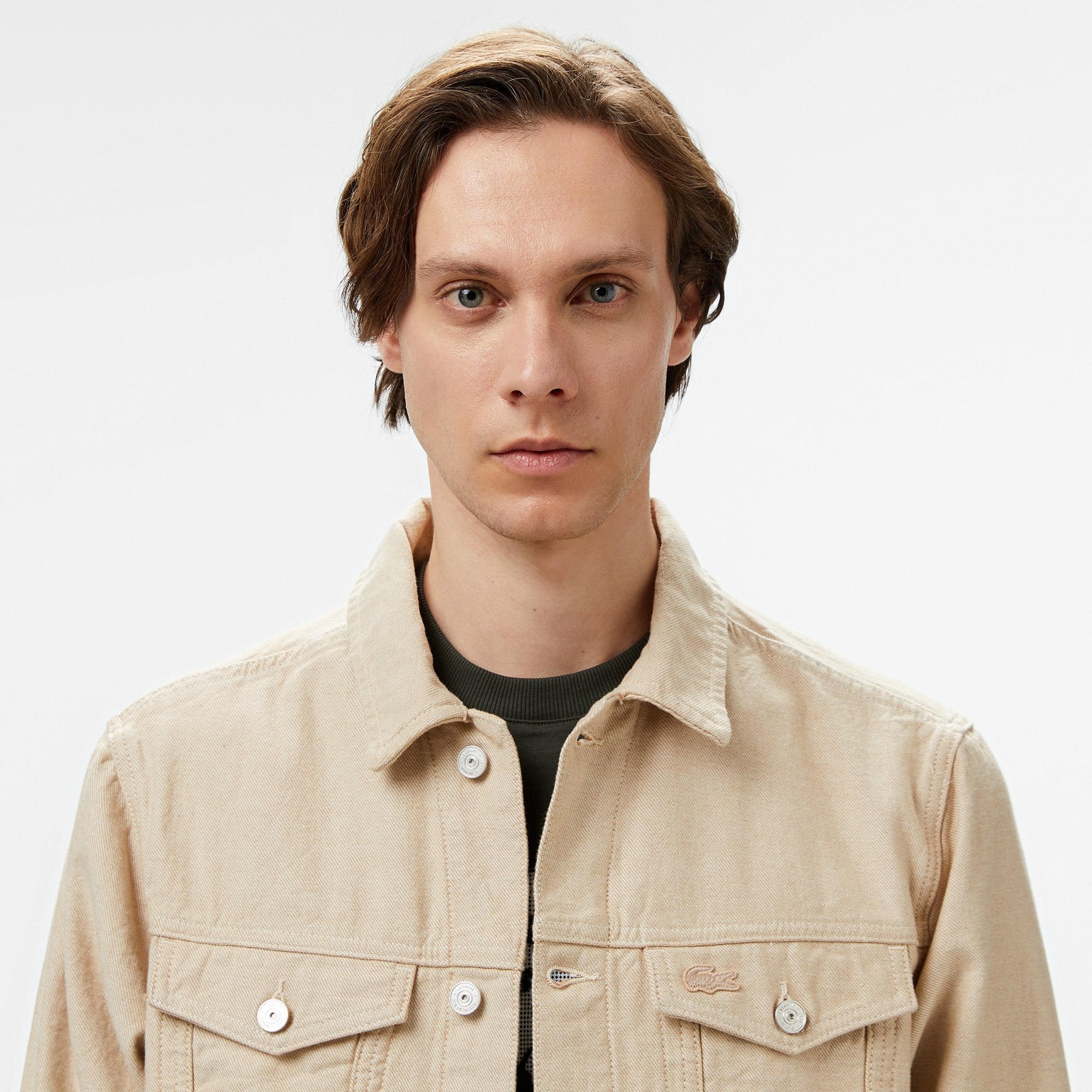 Lacoste Erkek Gömlek Yaka Bej Ceket