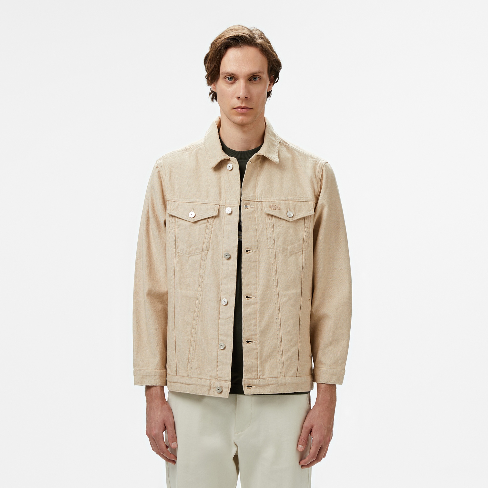 Lacoste Erkek Gömlek Yaka Bej Ceket