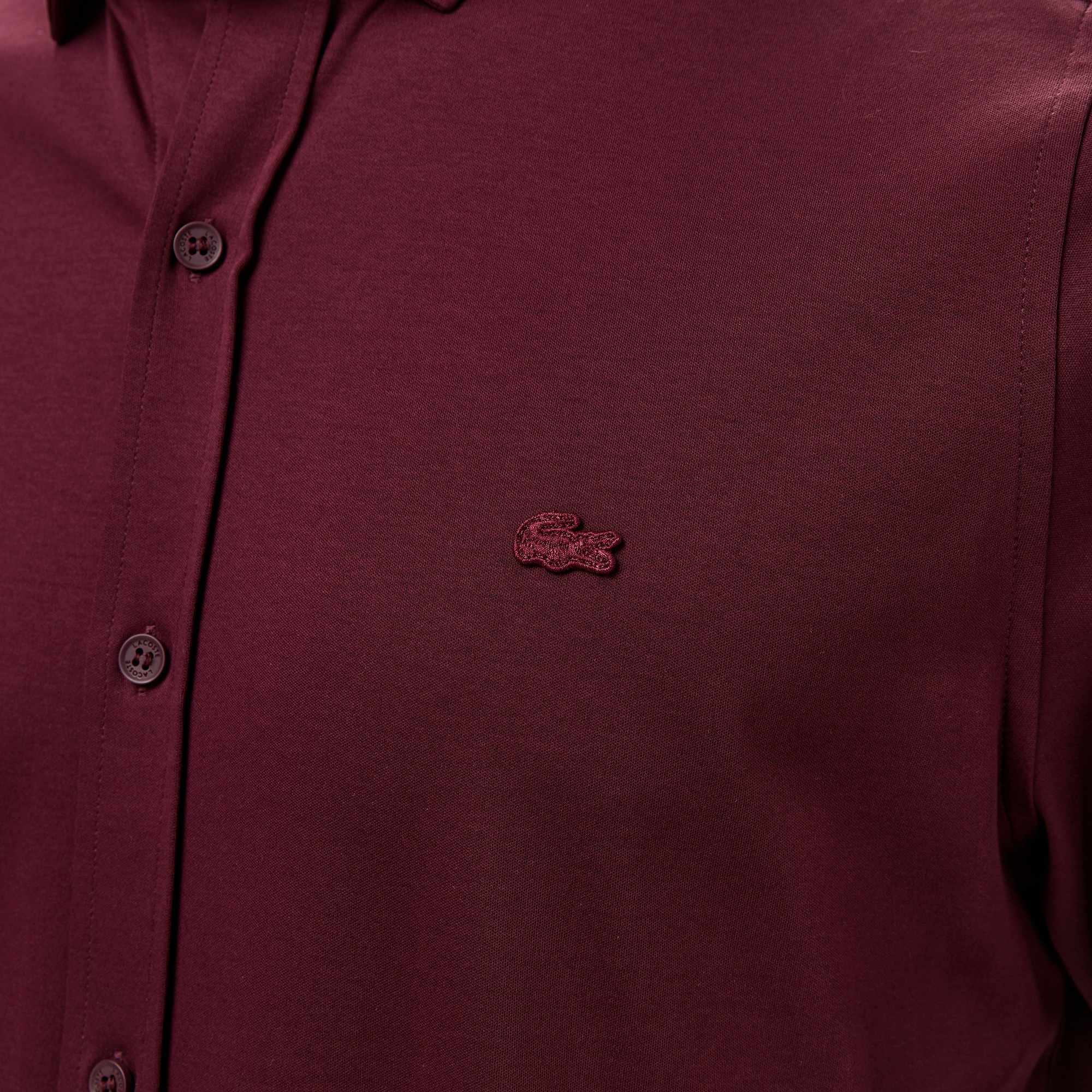 Lacoste Erkek Slim Fit Bordo Gömlek