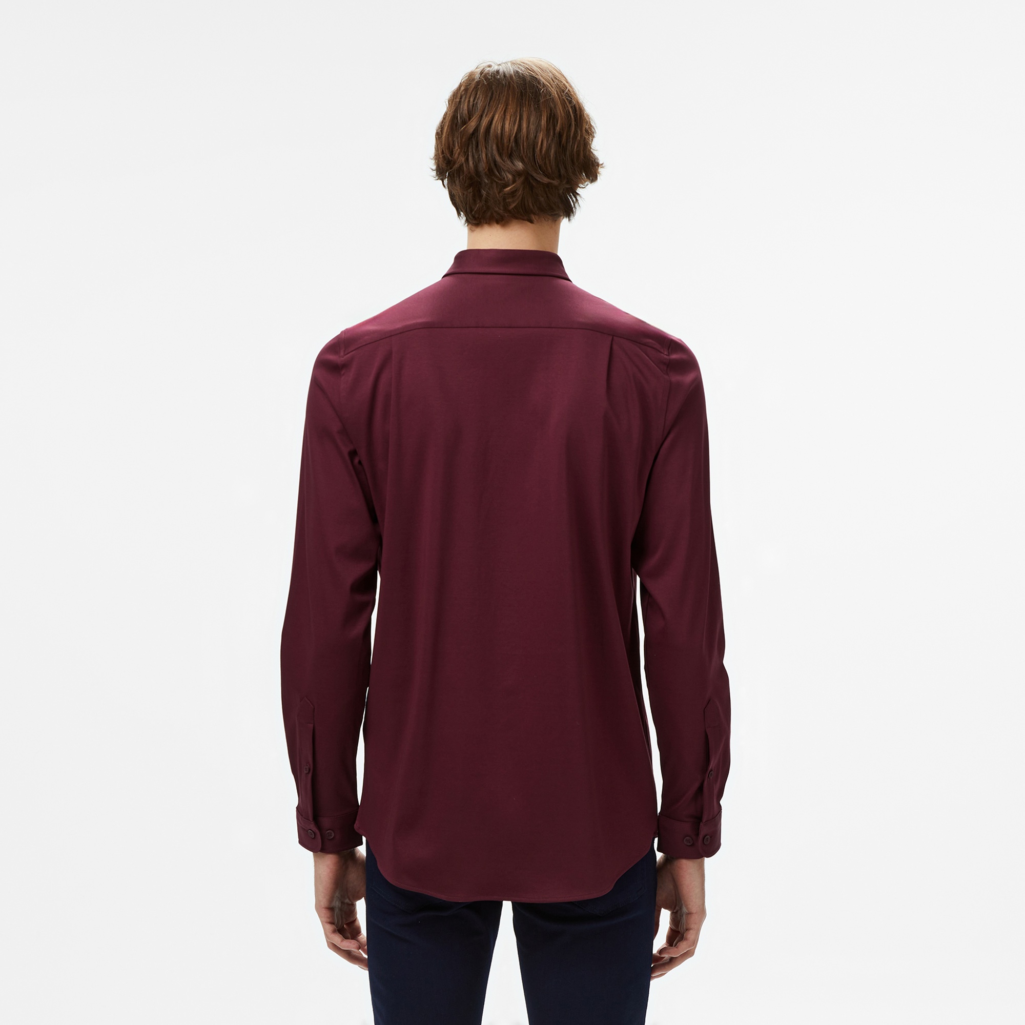 Lacoste Erkek Slim Fit Bordo Gömlek