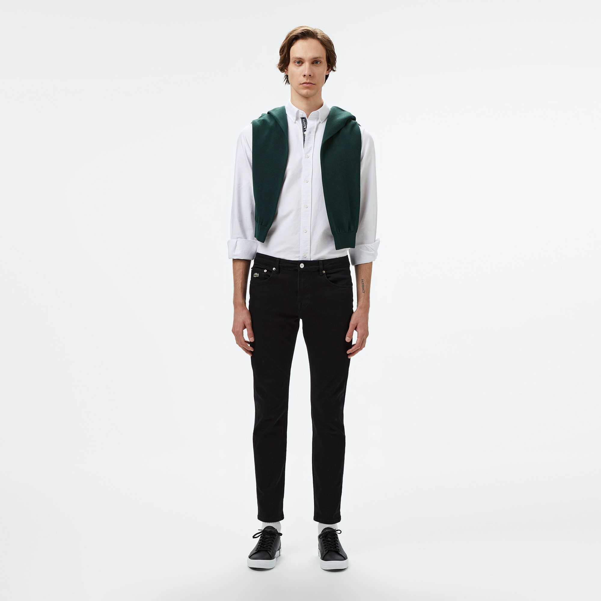 Lacoste Erkek Slim Fit Düğmeli Yaka Beyaz Gömlek