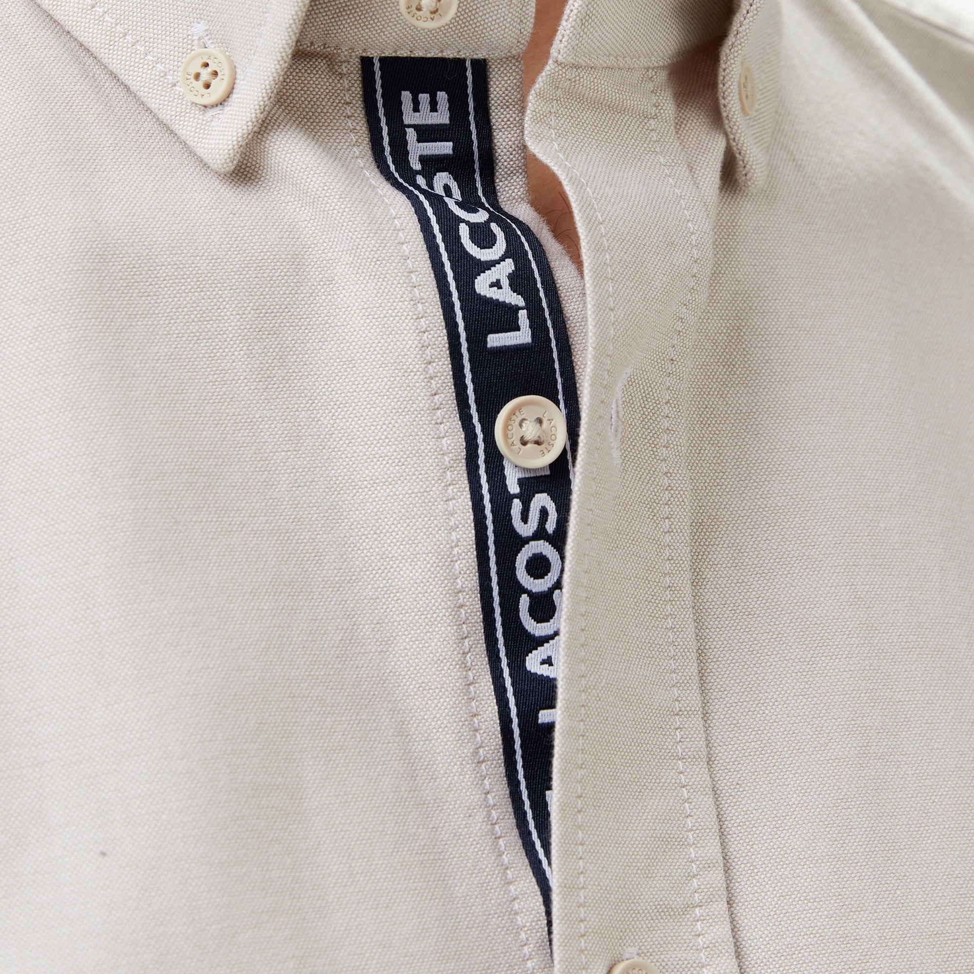 Lacoste Erkek Slim Fit Düğmeli Yaka Gri Gömlek