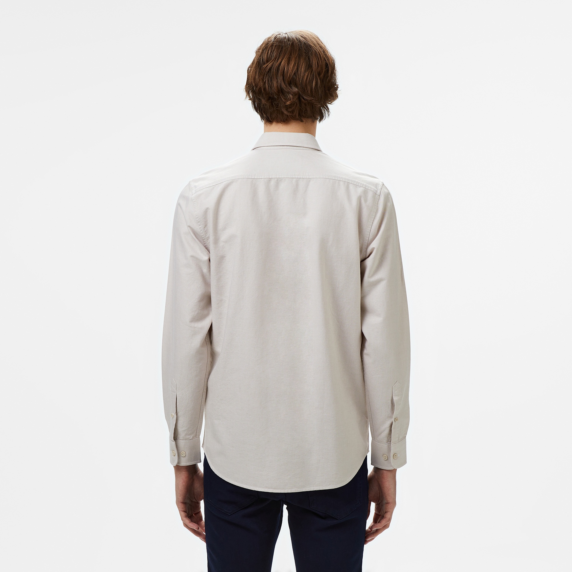 Lacoste Erkek Slim Fit Düğmeli Yaka Gri Gömlek