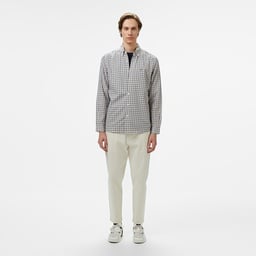 Erkek Regular Fit Düğmeli Yaka Kareli Kahverengi Gömlek Kahverengi