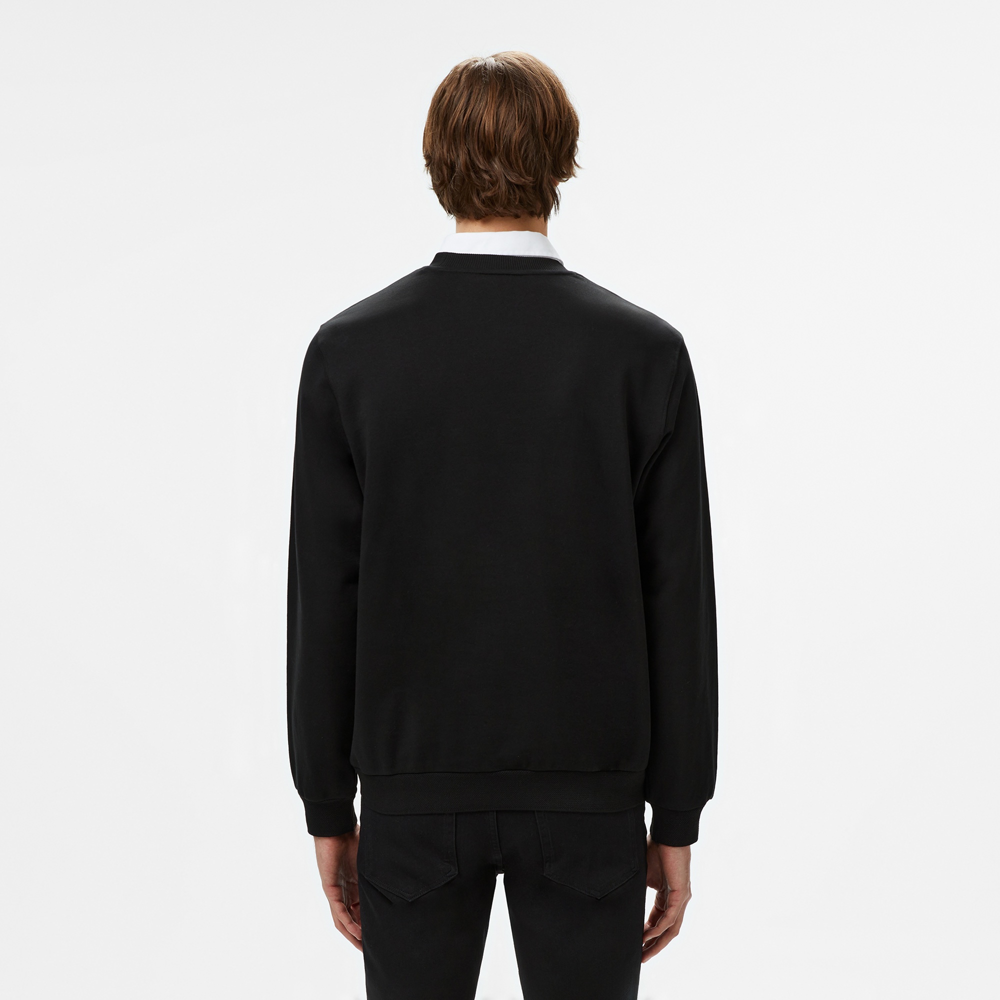 Lacoste Erkek Relaxed Fit Bisiklet Yaka Baskılı Siyah Sweatshirt