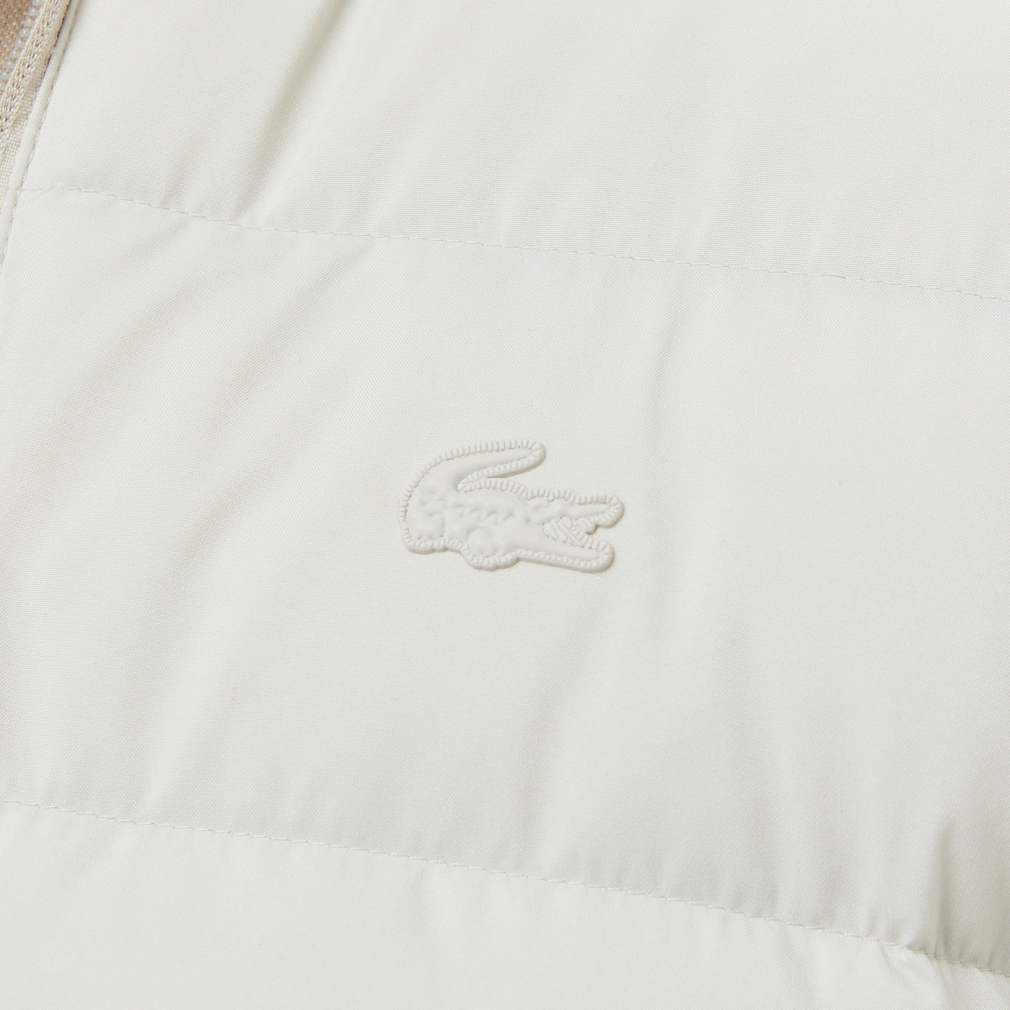 Lacoste Erkek Regular Fit Kapüşonlu Beyaz Şişme Mont