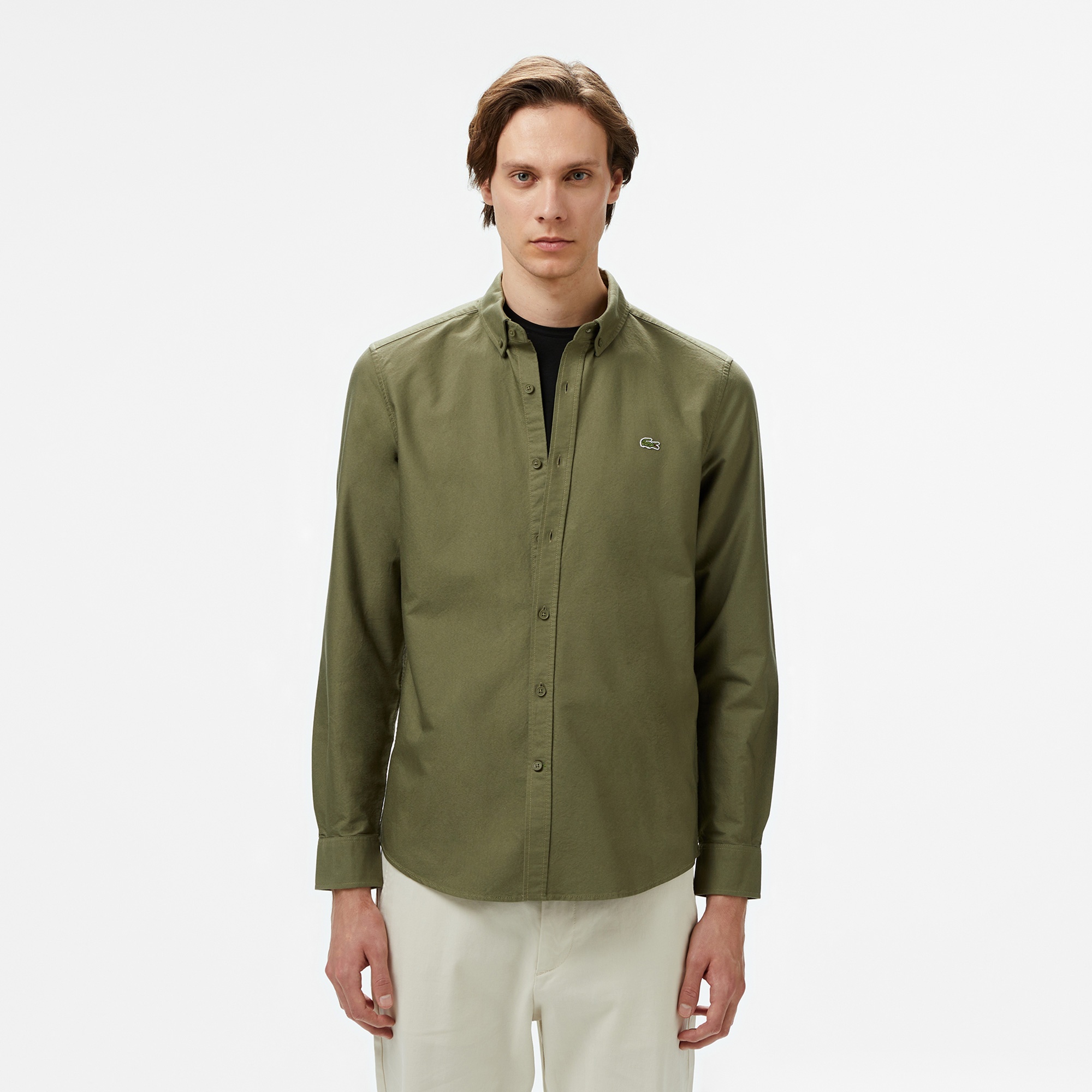 Lacoste Erkek Slim Fit Haki Gömlek