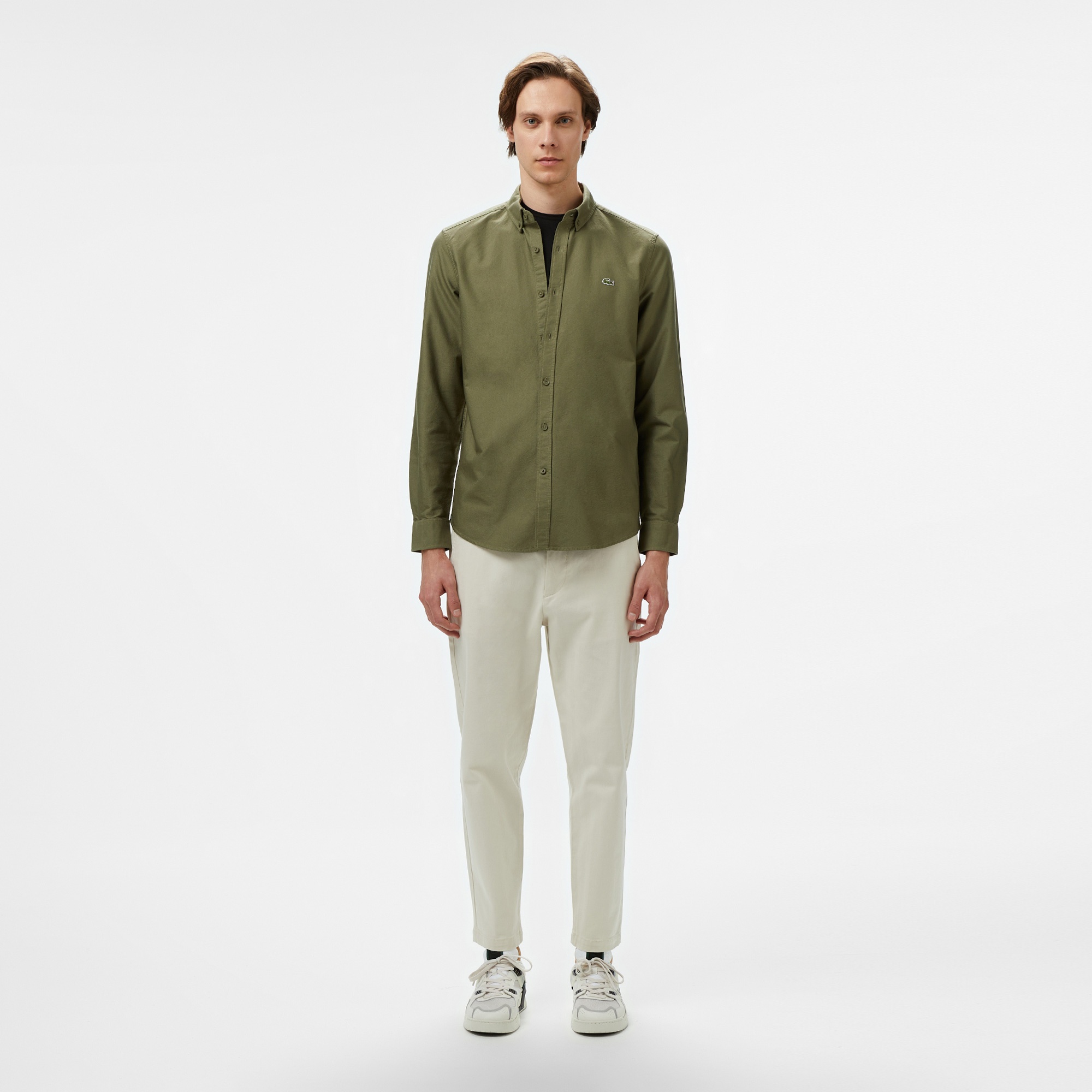 Lacoste Erkek Slim Fit Haki Gömlek