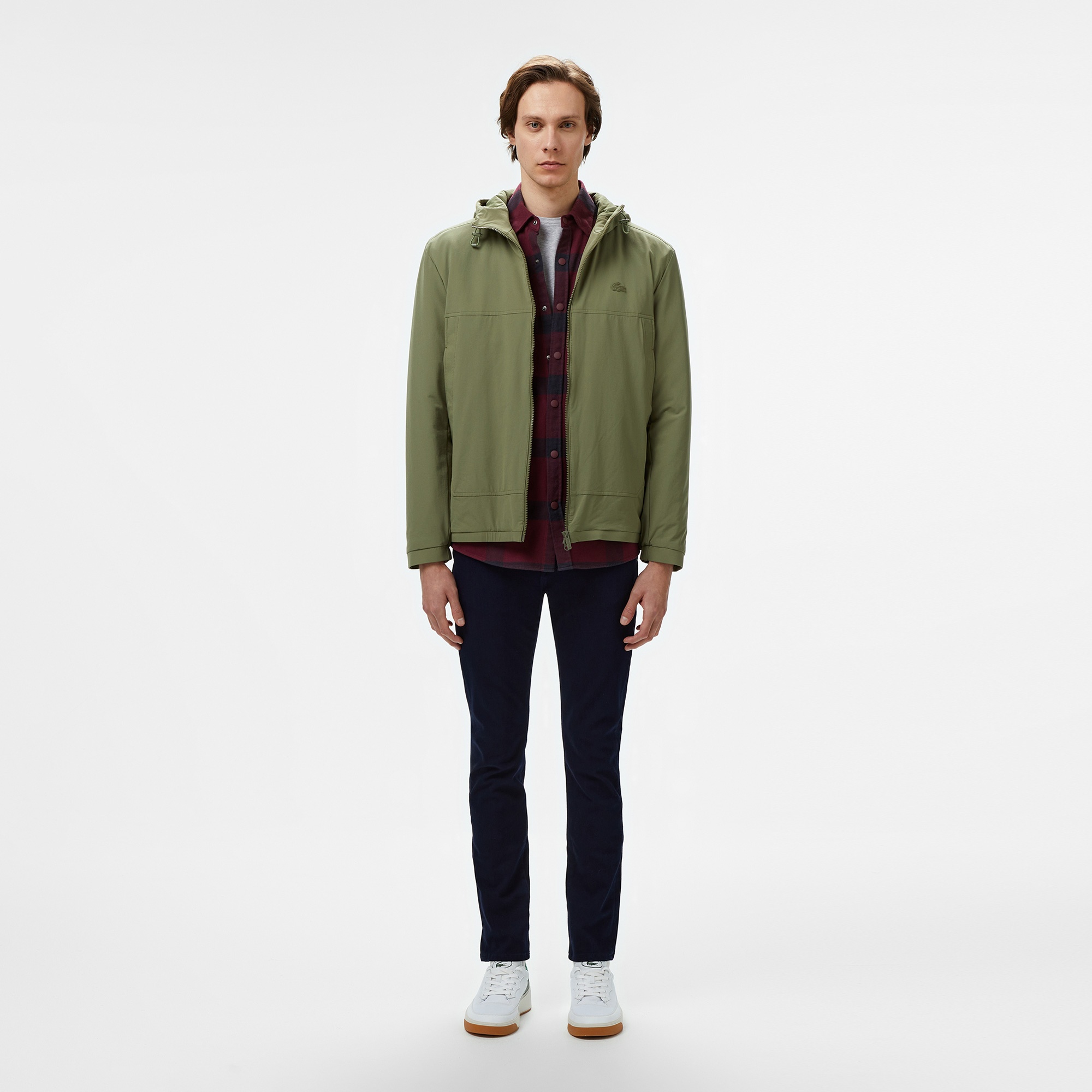 Lacoste Erkek Regular Fit Ekose Bordo Gömlek