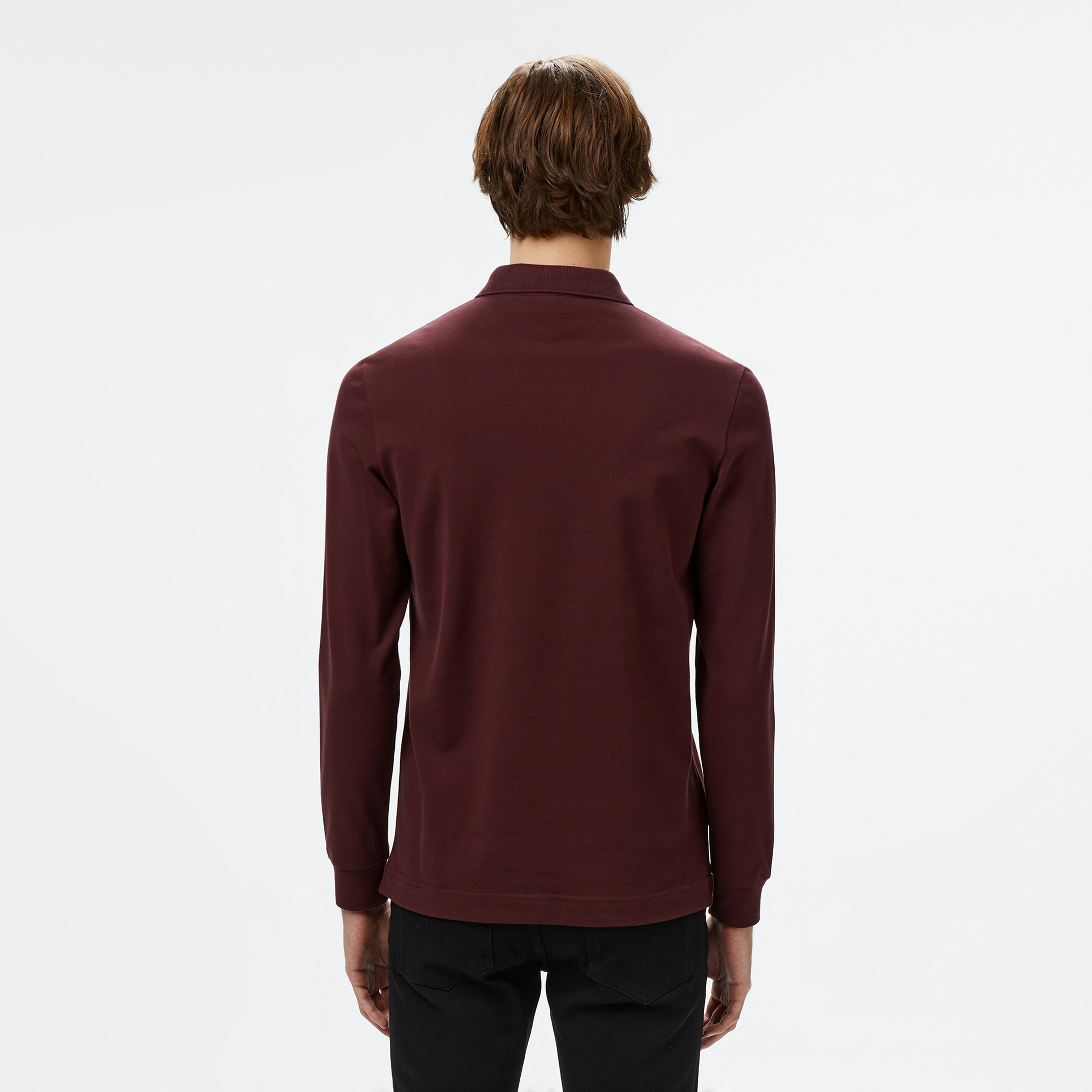Erkek Regular Fit Uzun Kollu Bordo Paris Polo