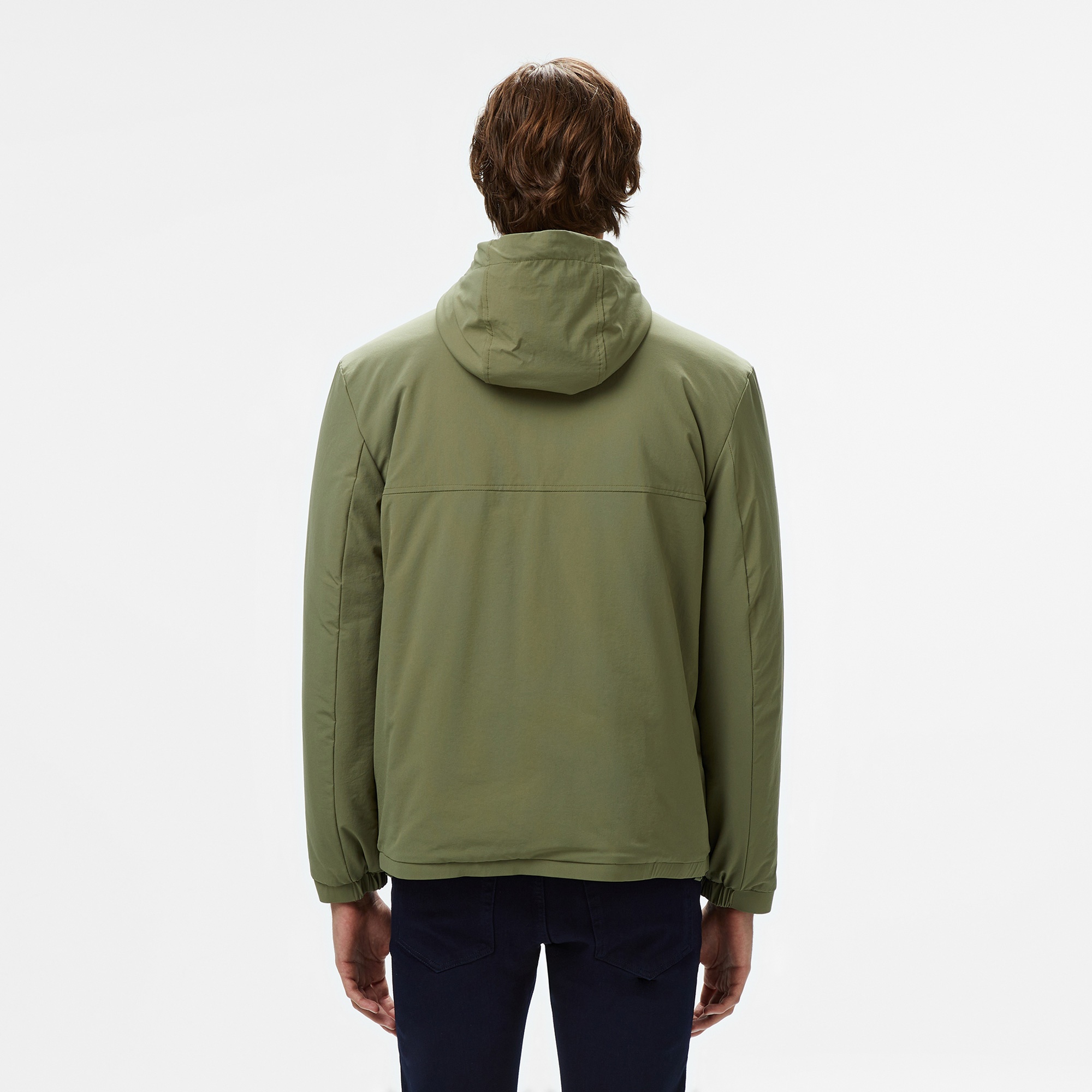 Lacoste Erkek Relaxed Fit Kapüşonlu Yeşil Yağmurluk