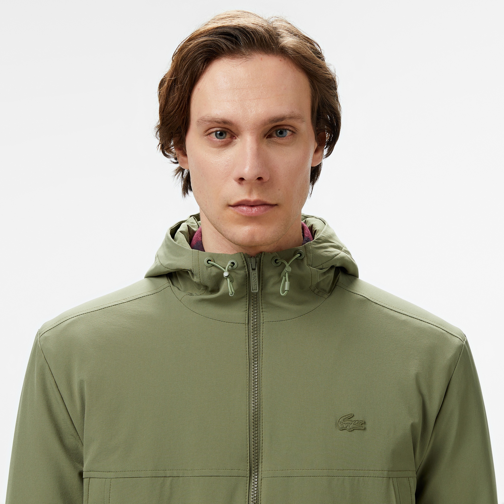 Lacoste Erkek Relaxed Fit Kapüşonlu Yeşil Yağmurluk