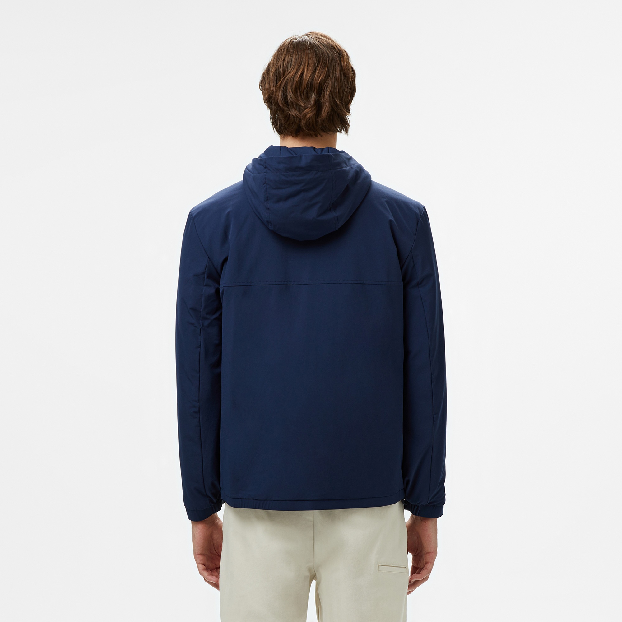 Lacoste Erkek Relaxed Fit Kapüşonlu Lacivert Yağmurluk