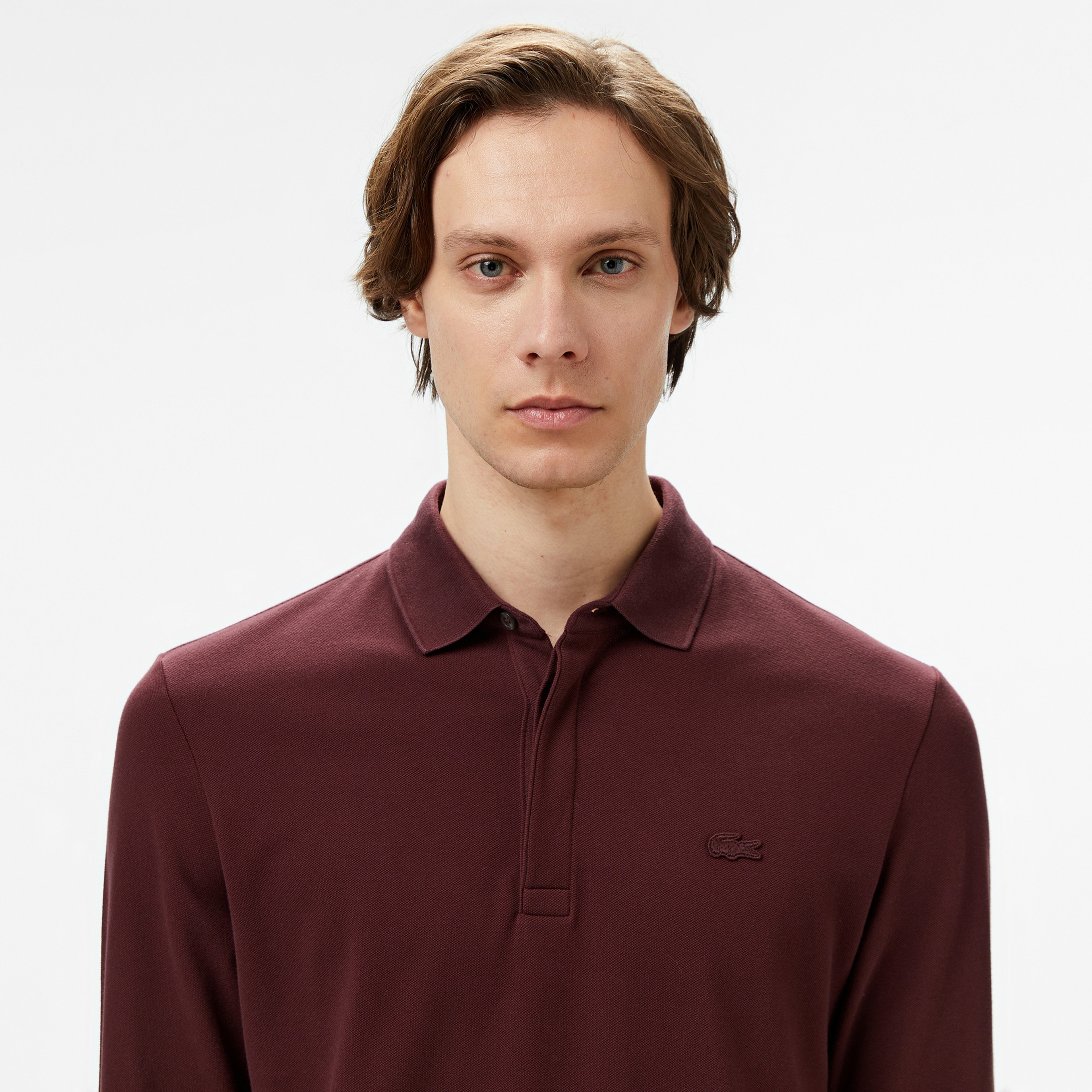 Erkek Regular Fit Uzun Kollu Bordo Paris Polo