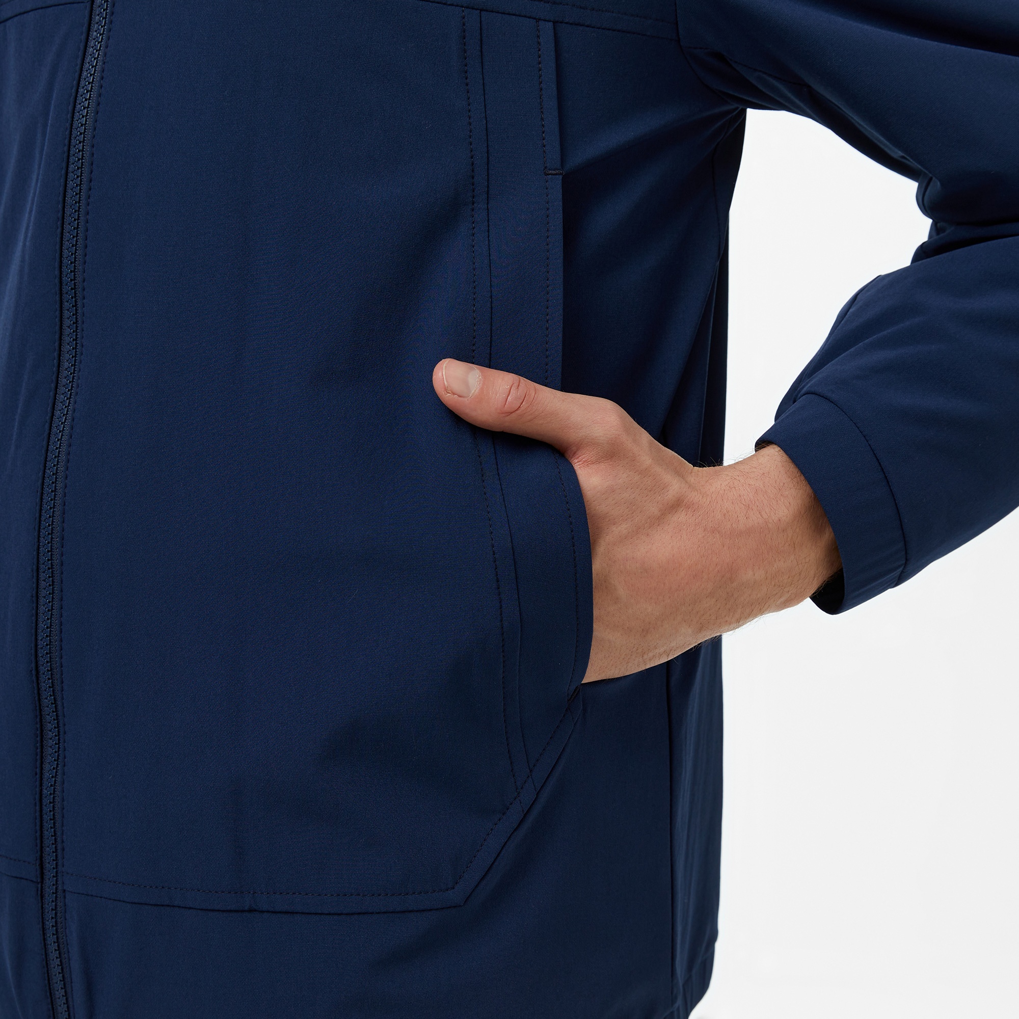 Lacoste Erkek Relaxed Fit Kapüşonlu Lacivert Yağmurluk