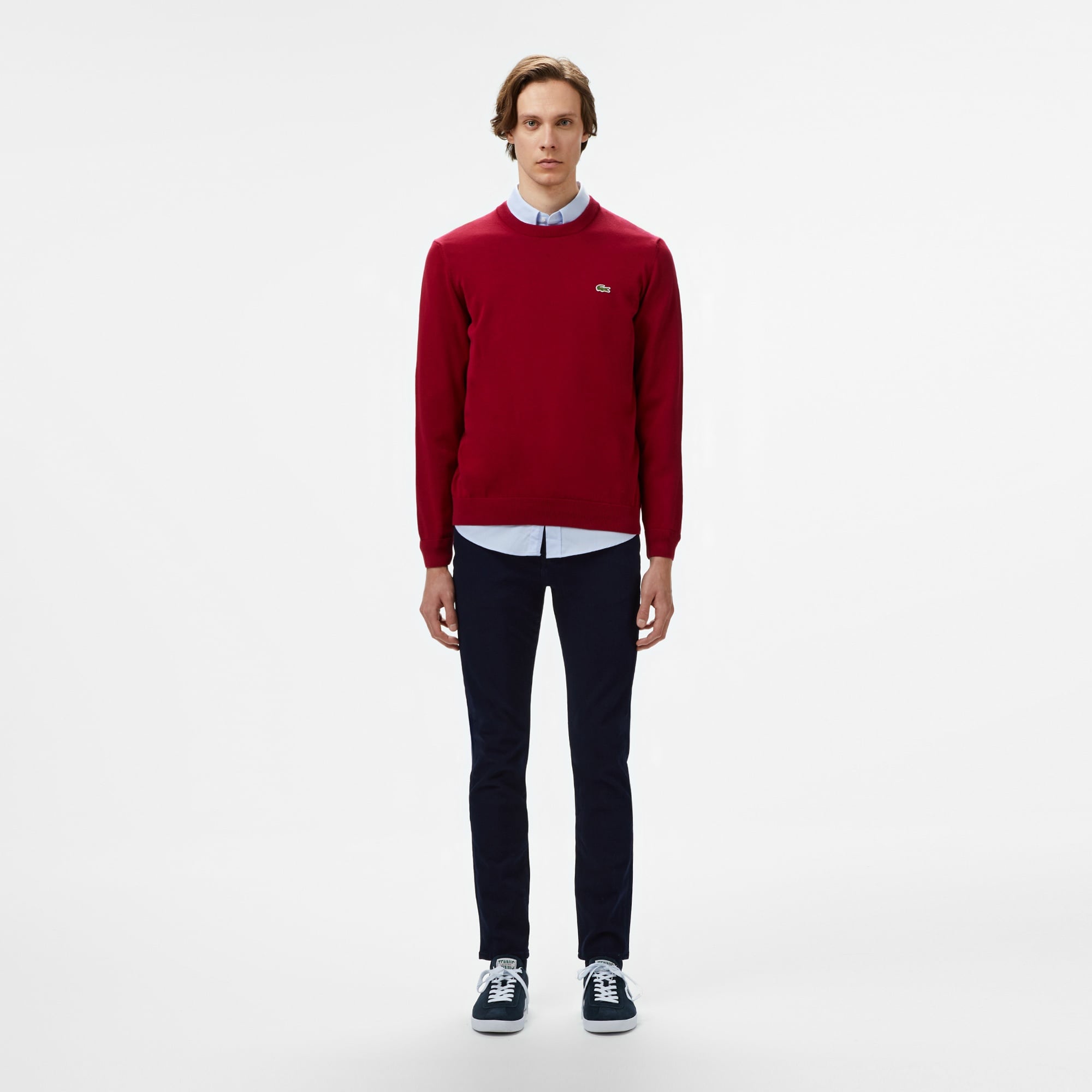 Erkek Regular Fit Bisiklet Yaka Organik Pamuk Kırmızı Kazak