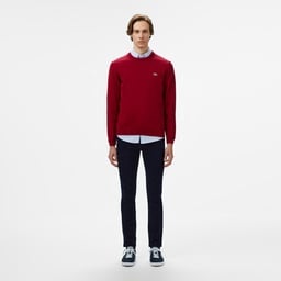 Erkek Regular Fit Bisiklet Yaka Organik Pamuk Kırmızı Kazak Kırmızı