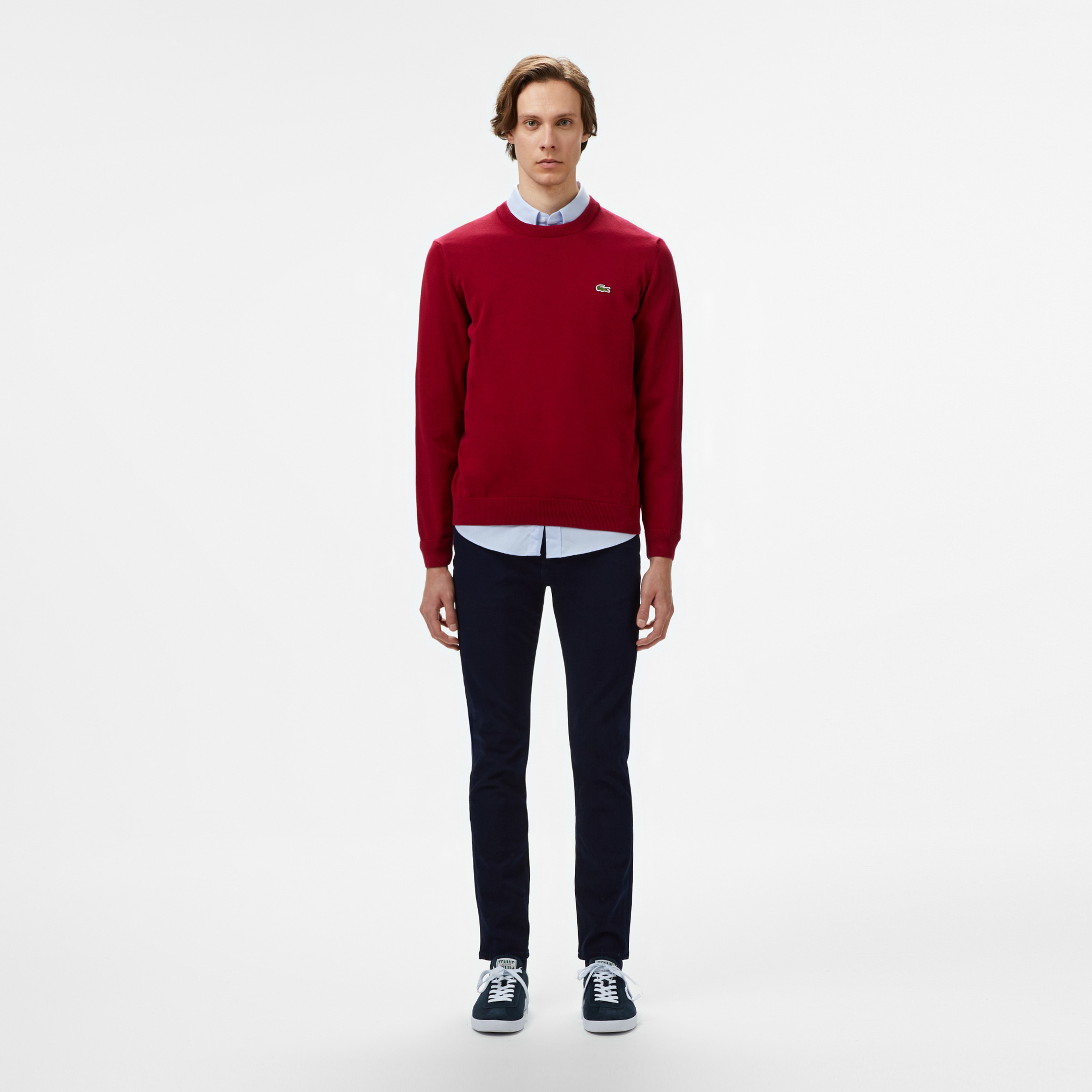 Erkek Regular Fit Bisiklet Yaka Organik Pamuk Kırmızı Kazak