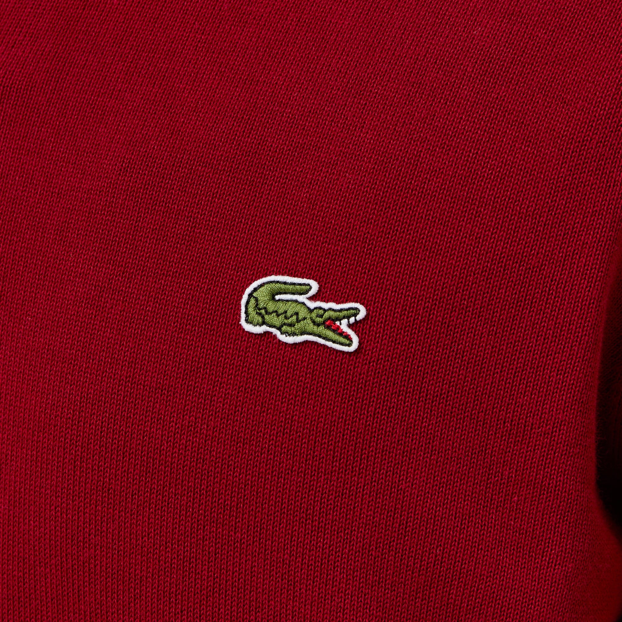 Erkek Regular Fit Yarım Fermuarlı Organik Pamuk Bordo Kazak