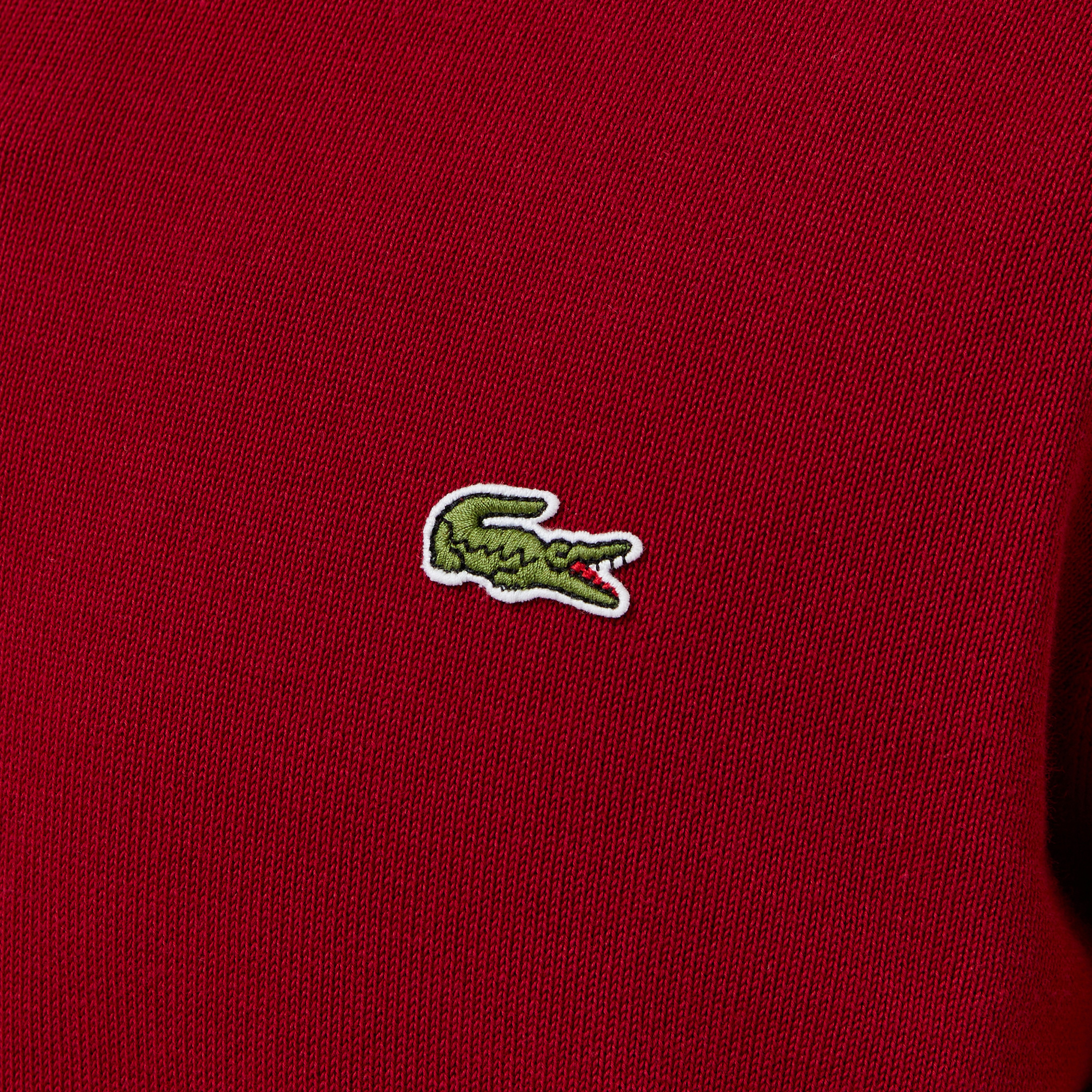 Erkek Regular Fit Yarım Fermuarlı Organik Pamuk Bordo Kazak