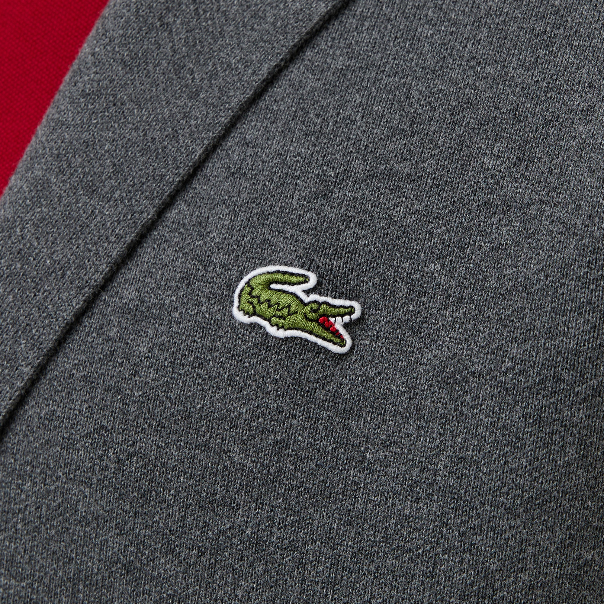 Lacoste Erkek Classic Fit V Yaka Gri Hırka