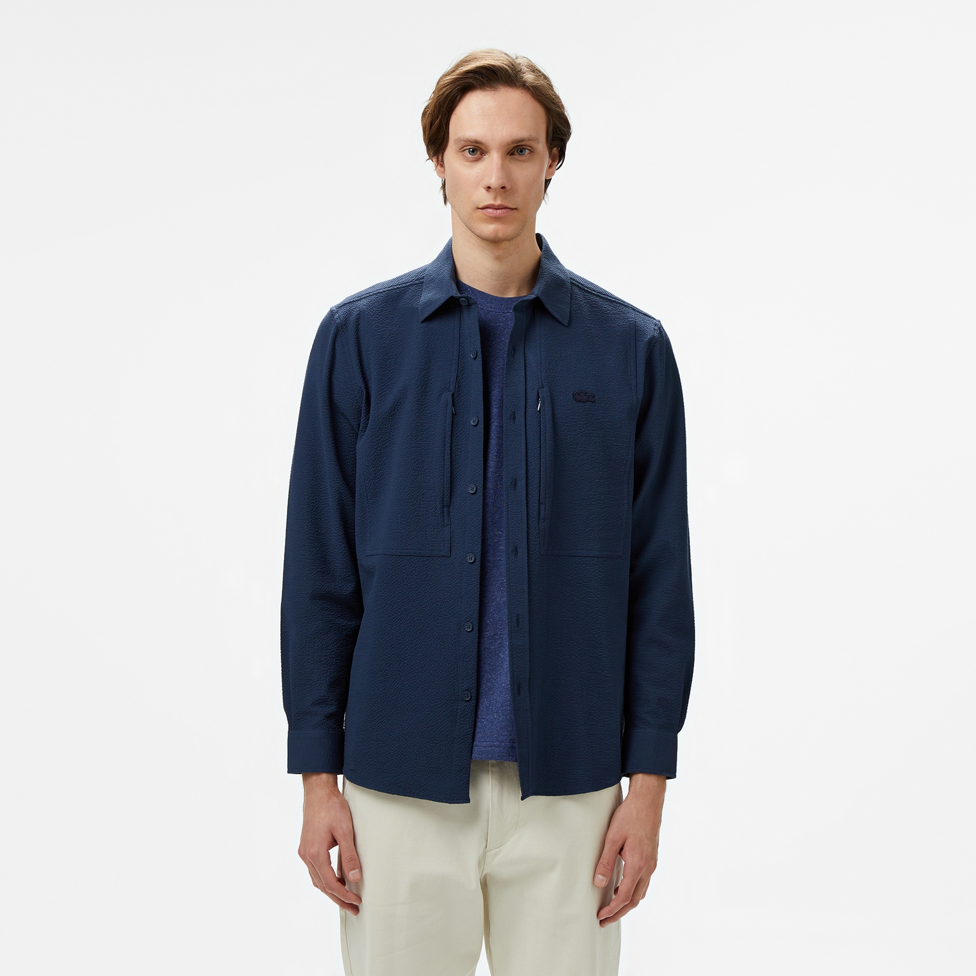 Lacoste Erkek Regular Fit Lacivert Gömlek