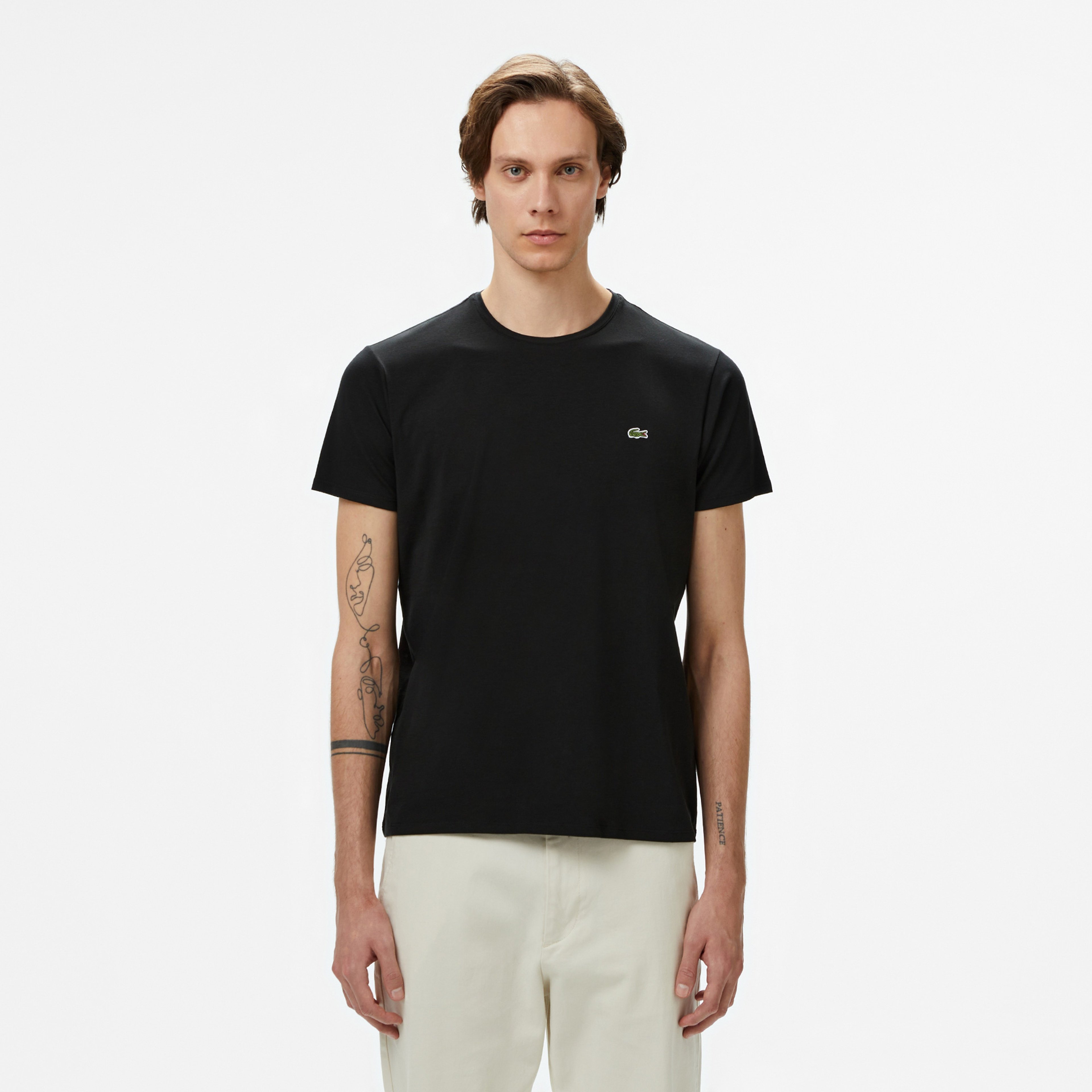 Erkek Slim Fit Bisiklet Yaka Siyah T-Shirt