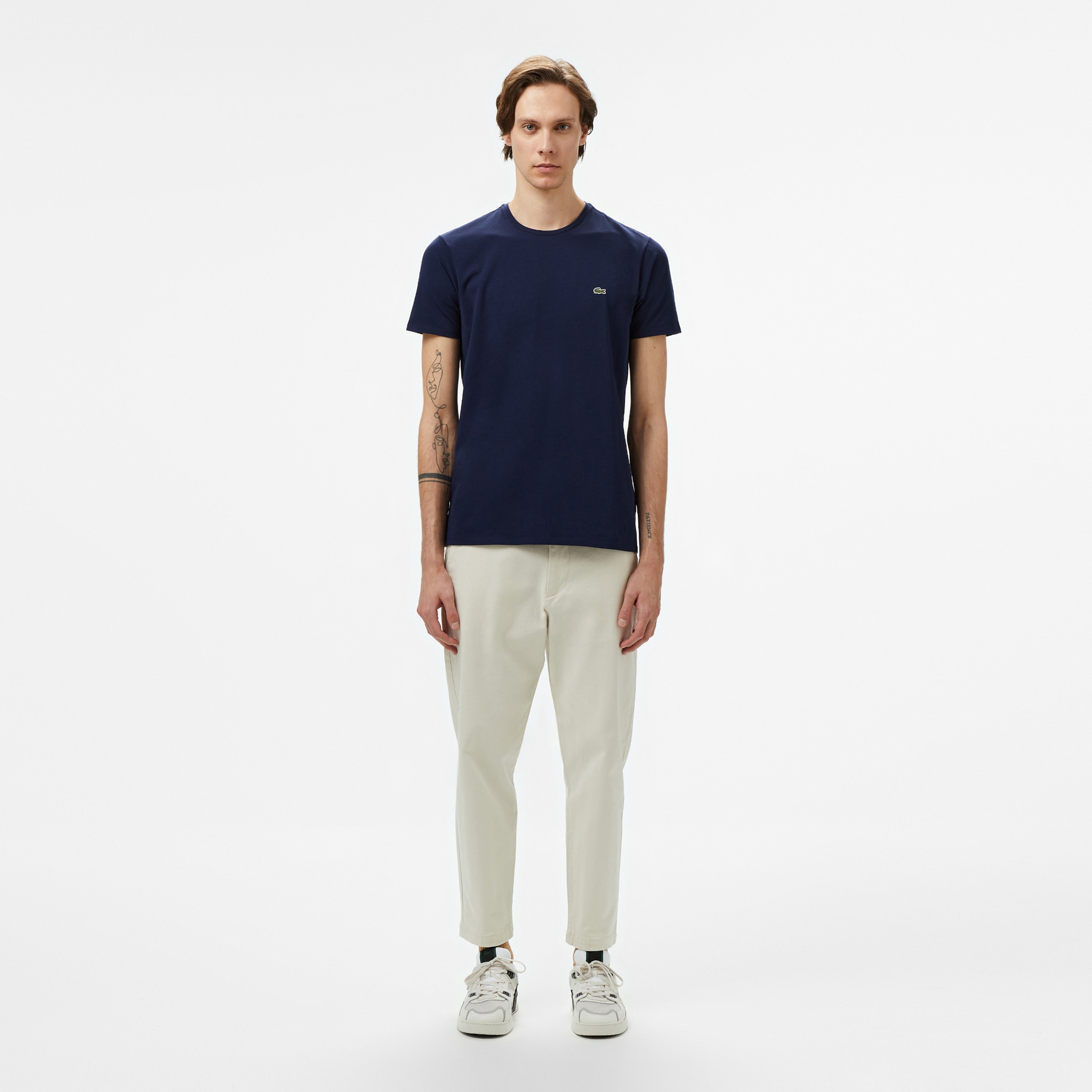 Erkek Slim Fit Bisiklet Yaka Lacivert T-Shirt