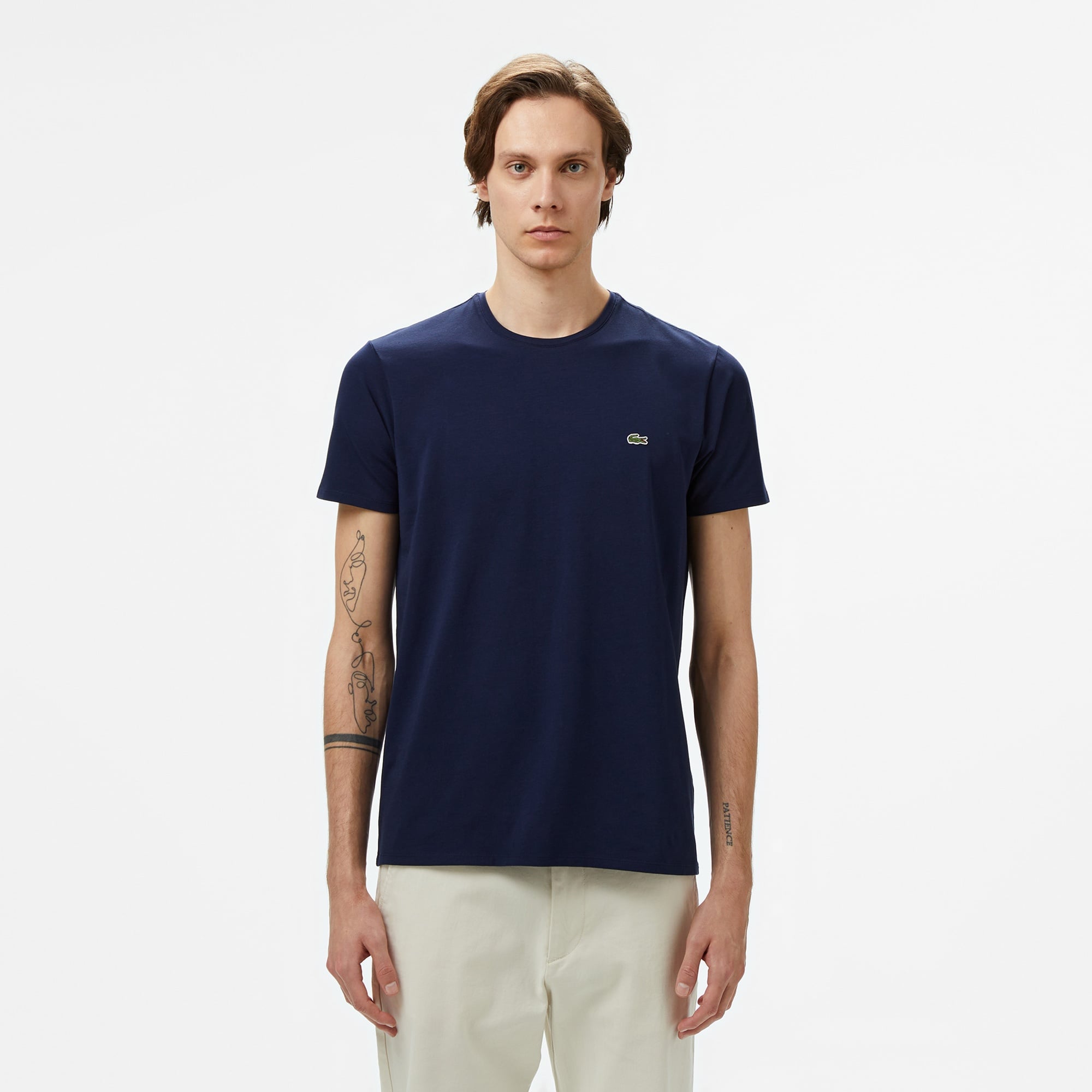 Erkek Slim Fit Bisiklet Yaka Lacivert T-Shirt