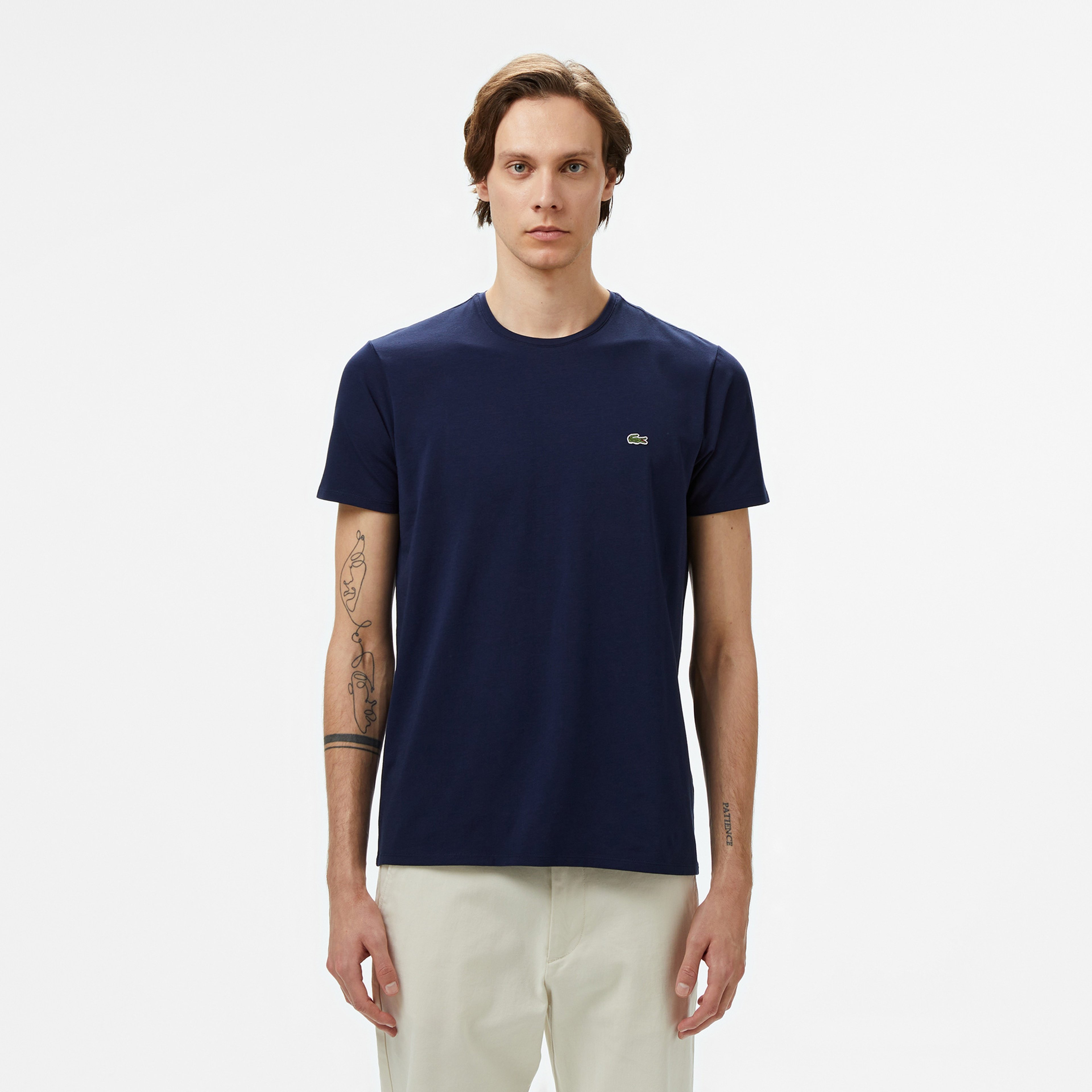 Erkek Slim Fit Bisiklet Yaka Lacivert T-Shirt