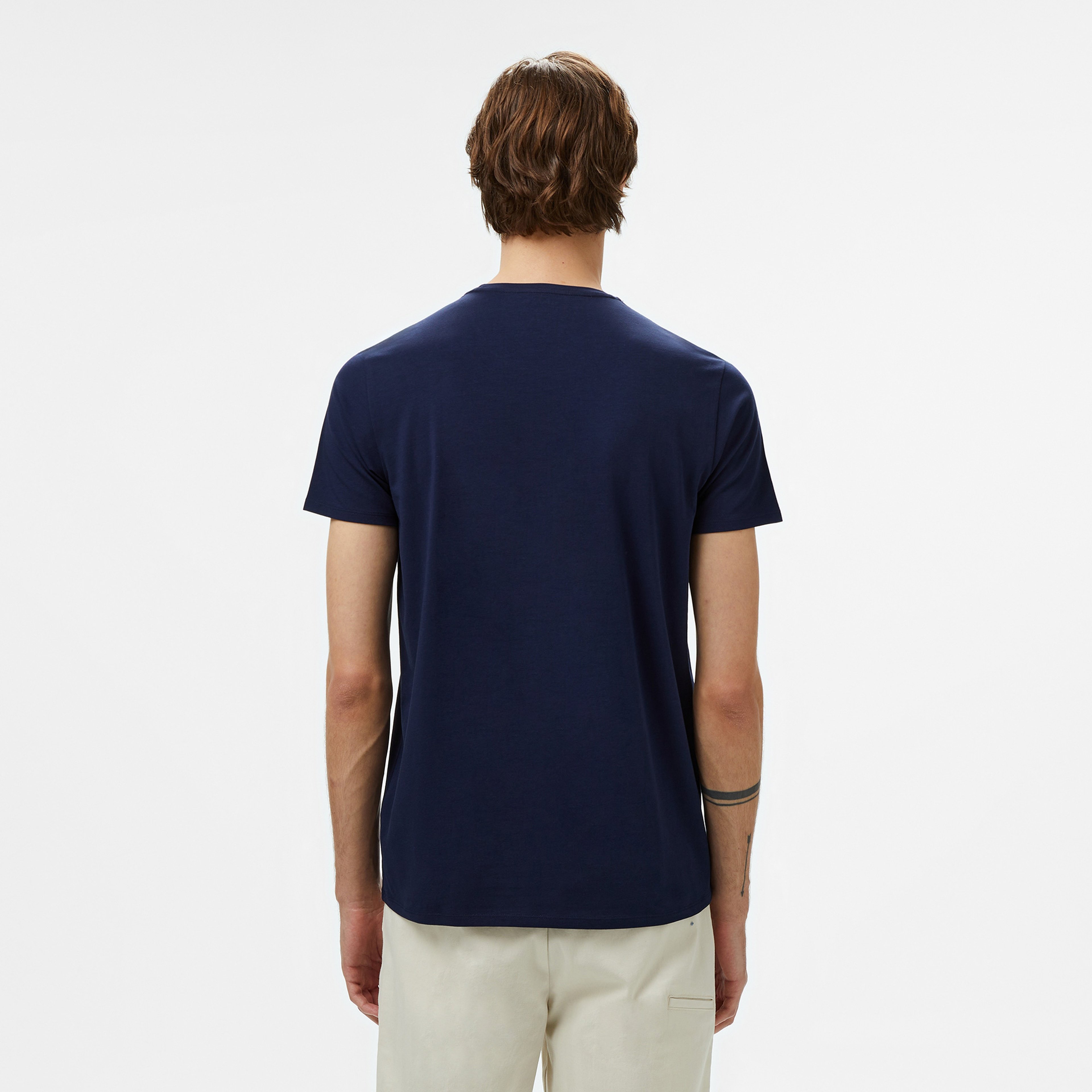 Erkek Slim Fit Bisiklet Yaka Lacivert T-Shirt